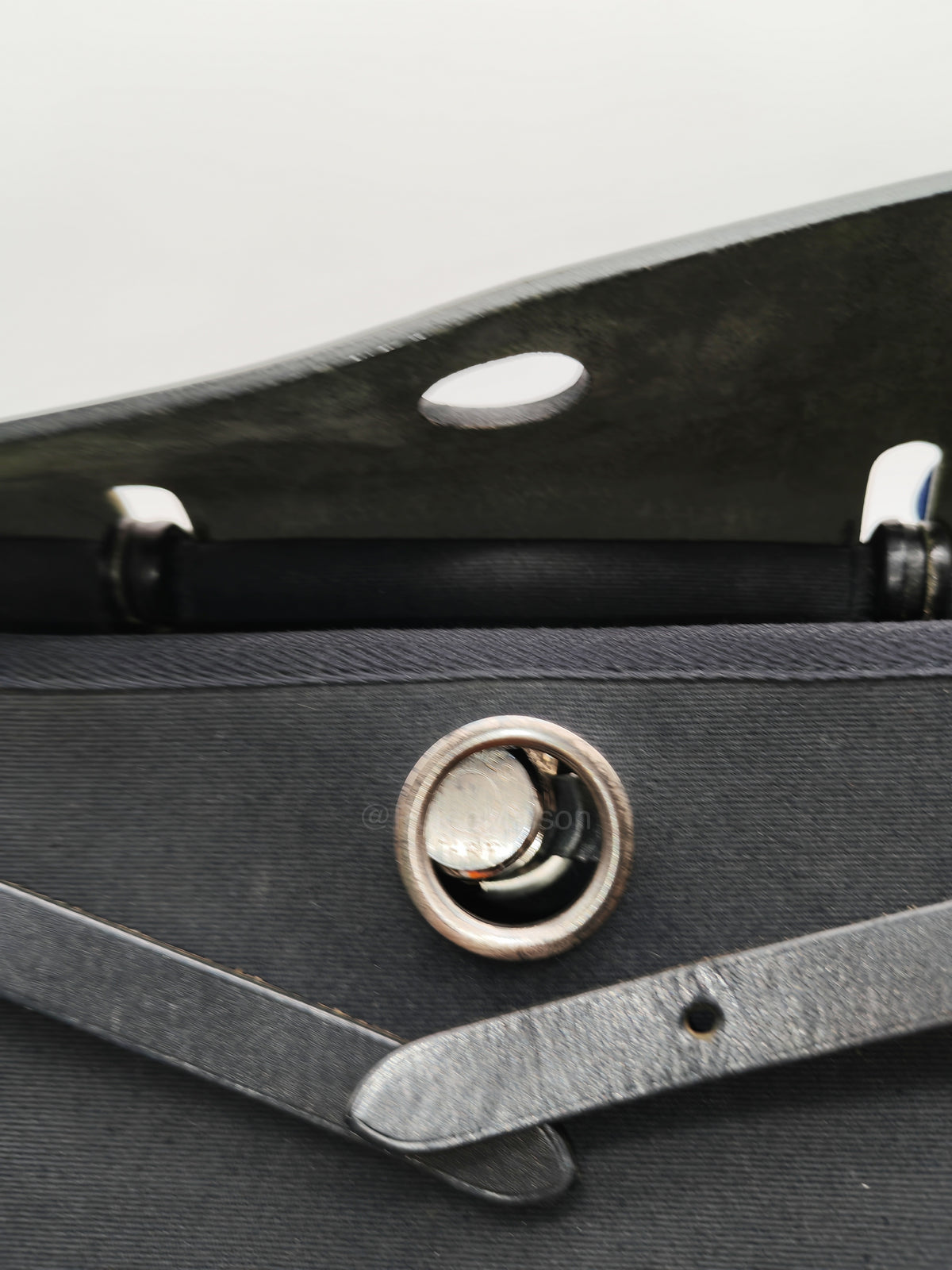 Hermes Interchangeable Herbag Zip 31 in Black & White Woven Canvas Palladium Hardware Stamp Square G(2003) | Purse Maison Luxury Bags Shop