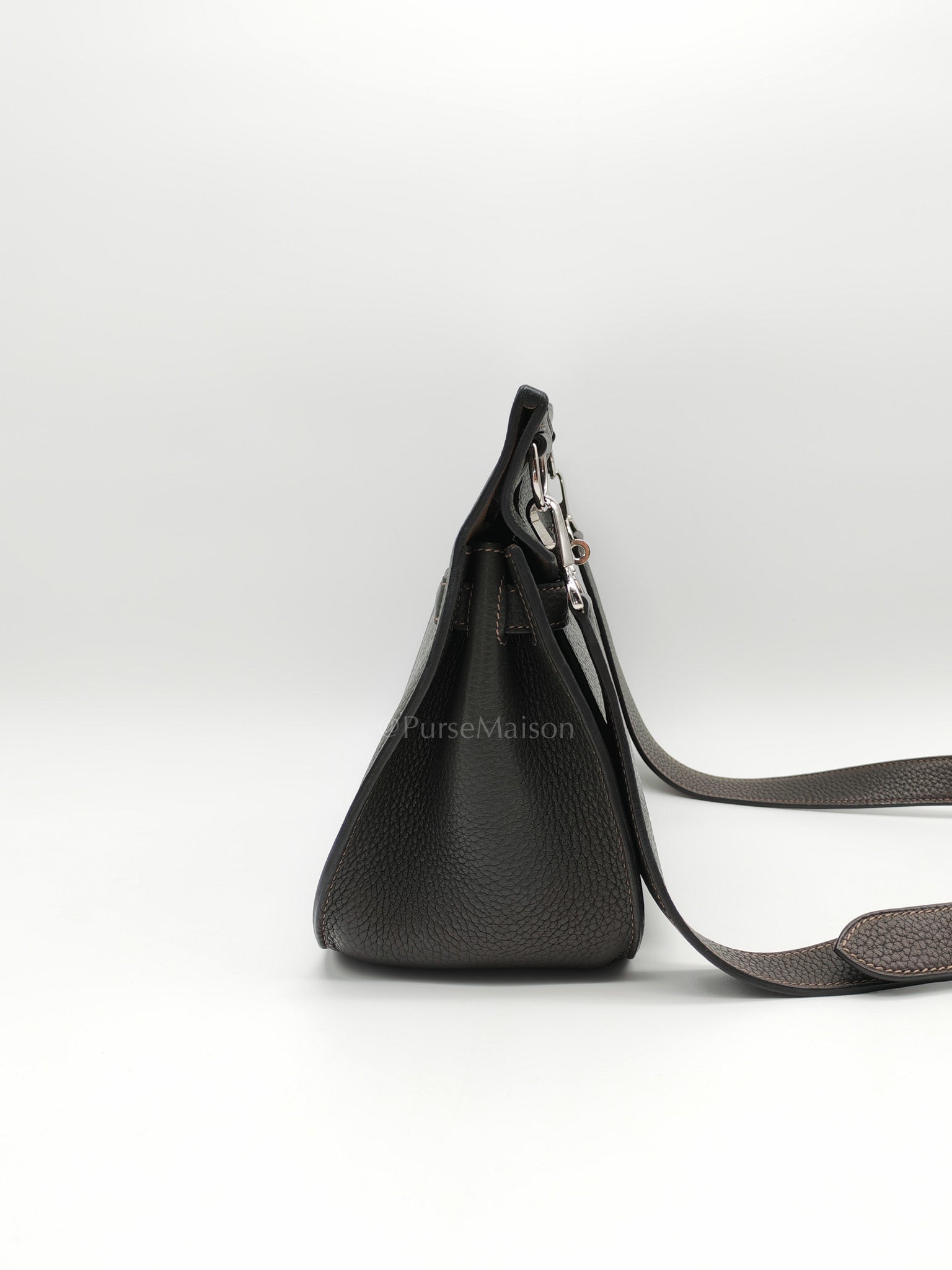 Jypsiere 28 in Gris Etain Clemence Leather & Palladium Hardware Stamp B (2023) | Purse Maison Luxury Bags Shop