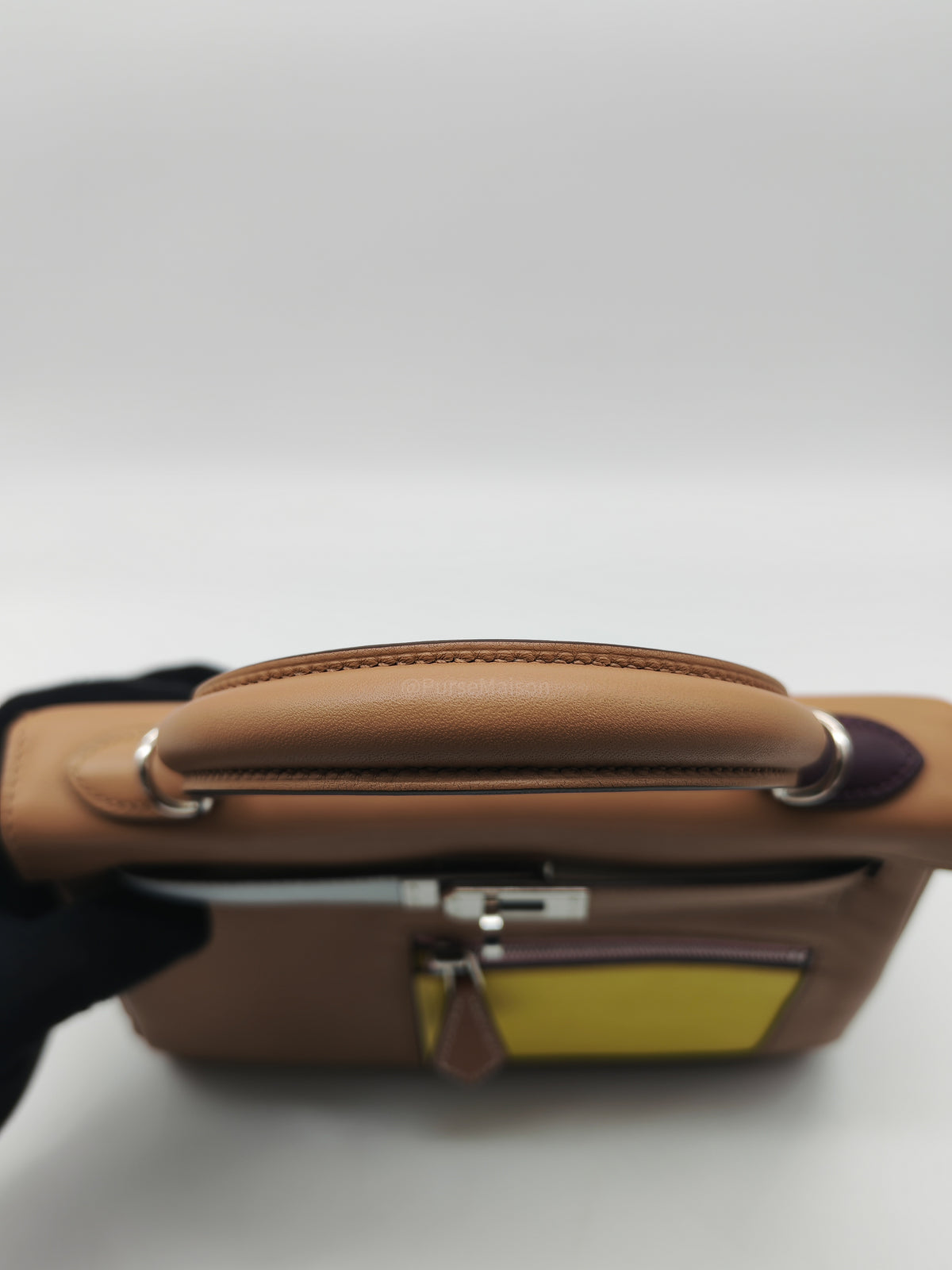 Hermes Kelly 25 Retourne in Colormatic Veau Swift Leather Chai/Lime/Brume/Cassis/Nata Palladium HardwareStamp B(2023) | Purse Maison Luxury Bags Shop