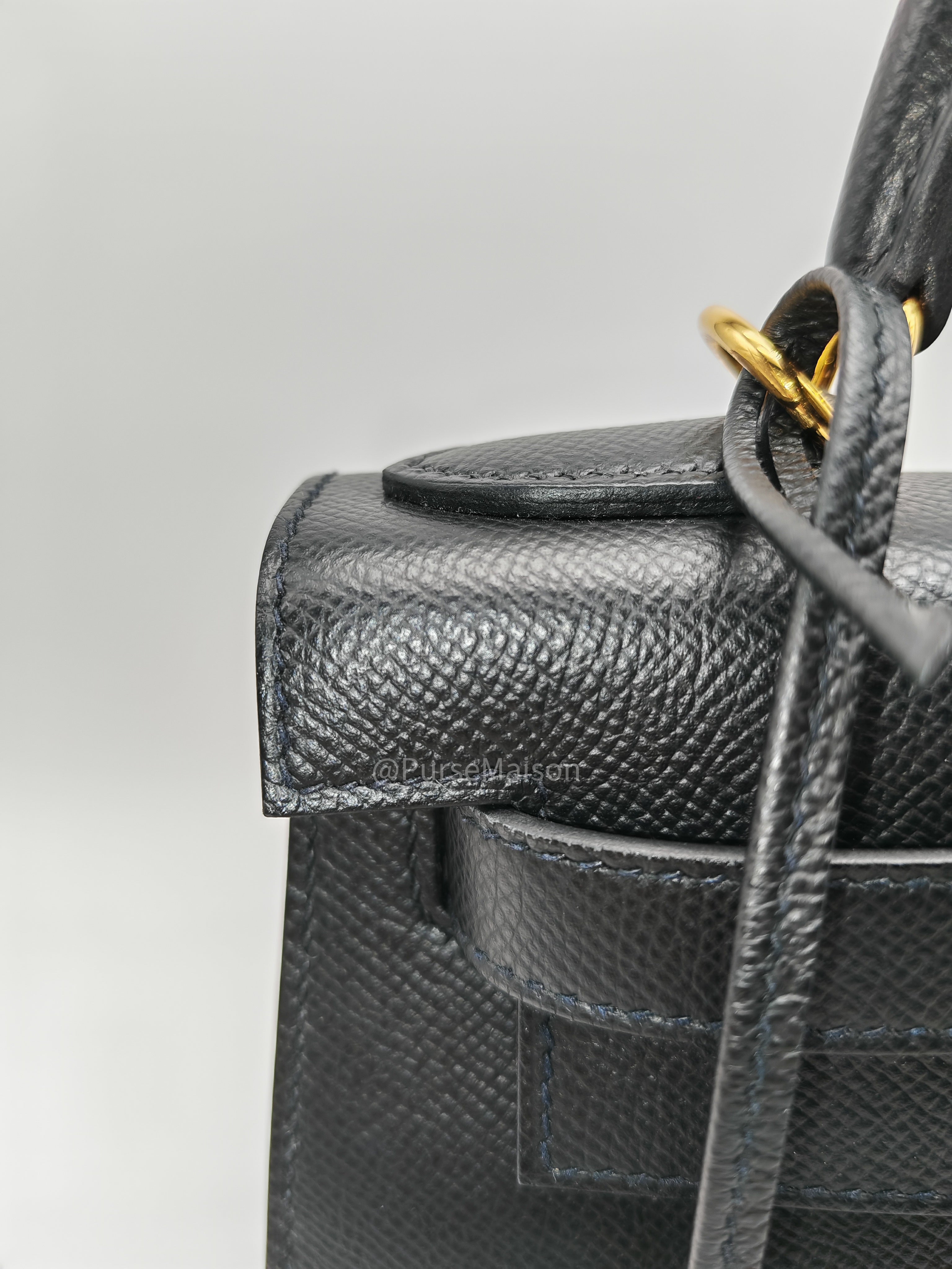 Hermes Kelly 28 Sellier in Black Epsom leather Gold Hardware Stamp Y(2020) | Purse Maison Luxury Bags Shop