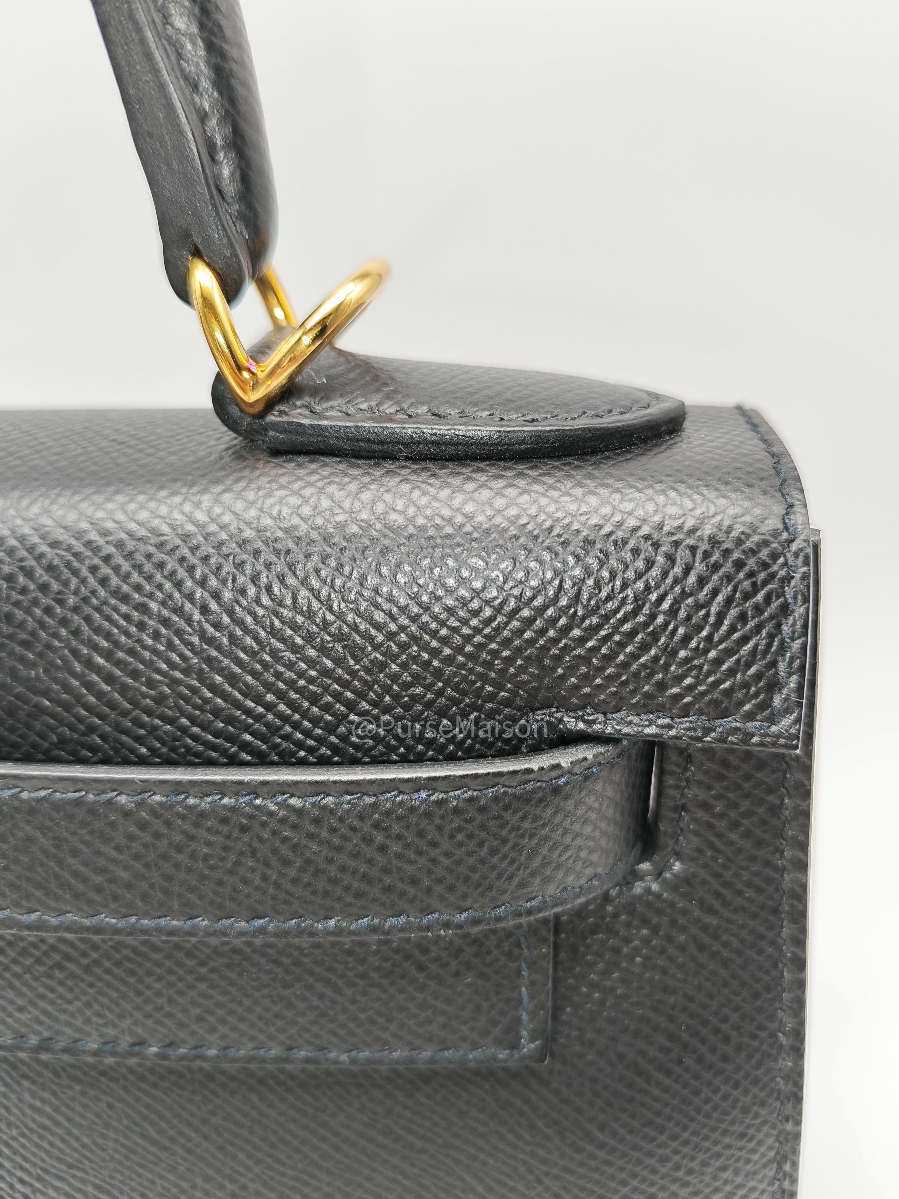Hermes Kelly 28 Sellier in Black Epsom leather Gold Hardware Stamp Y(2020) | Purse Maison Luxury Bags Shop