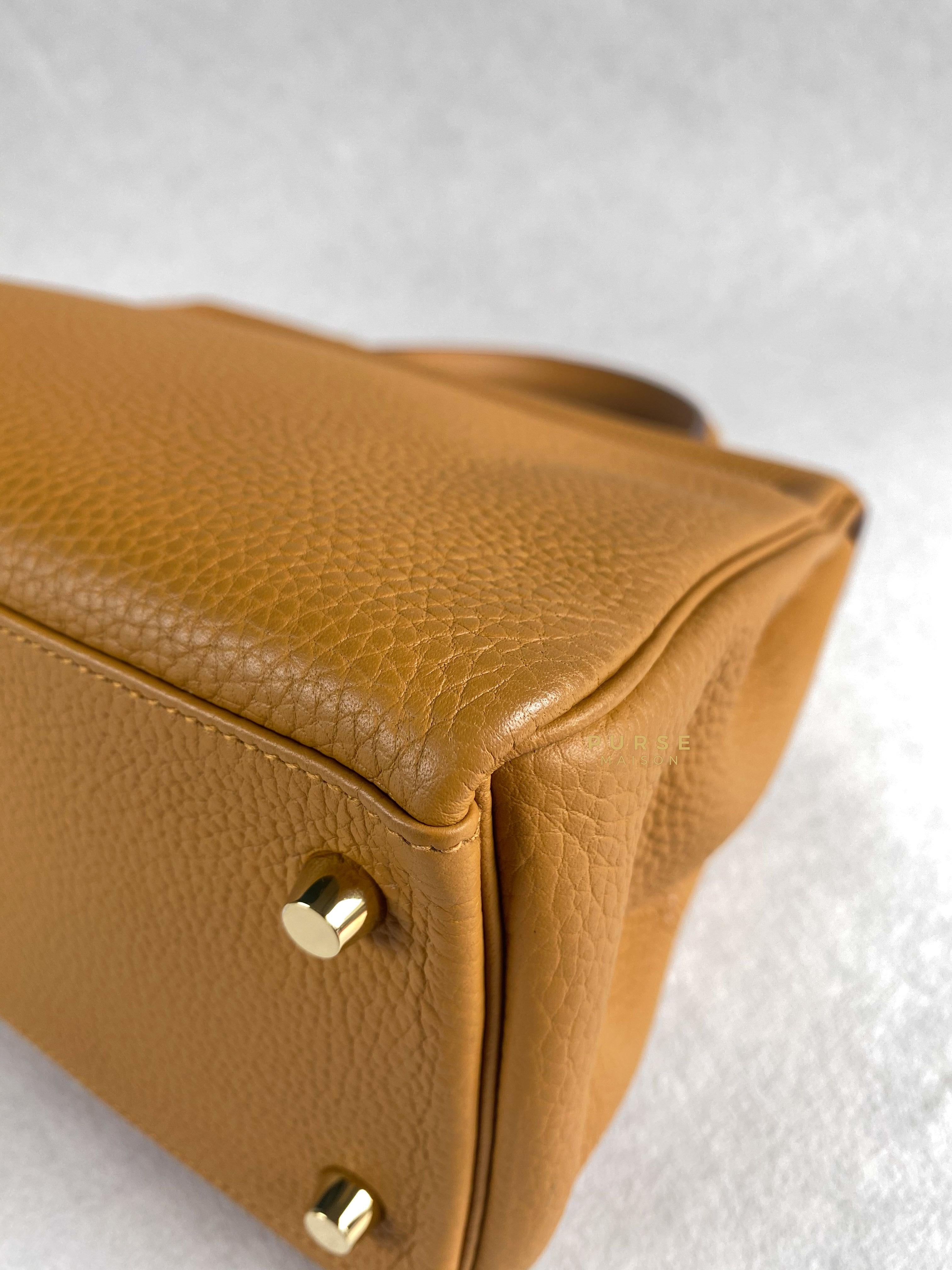 Hermes Kelly 28 Sesame in Clemence Leather and Gold Hardware Stamp Y (2020) | Purse Maison Luxury Bags Shop