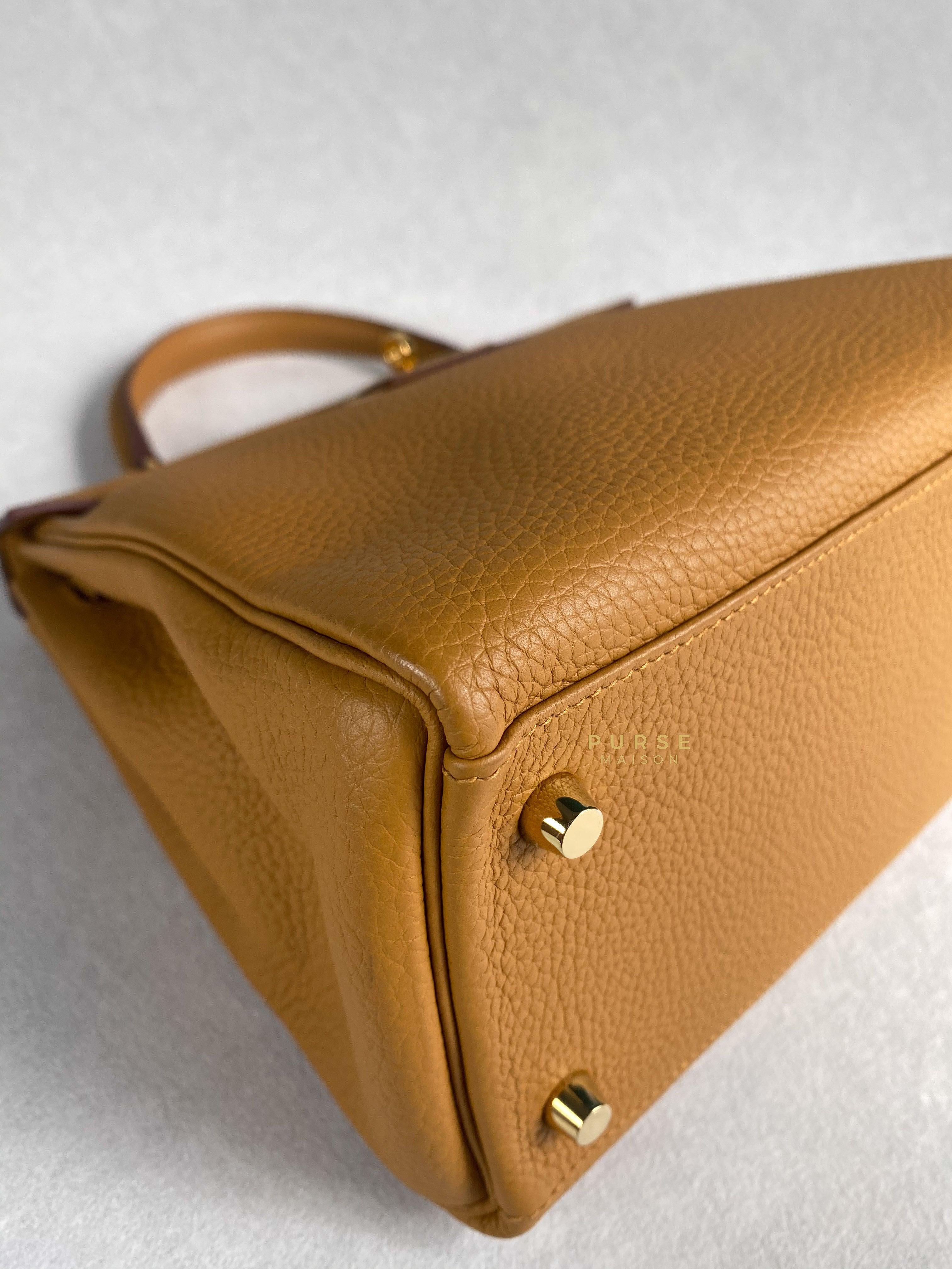 Hermes Kelly 28 Sesame in Clemence Leather and Gold Hardware Stamp Y (2020) | Purse Maison Luxury Bags Shop