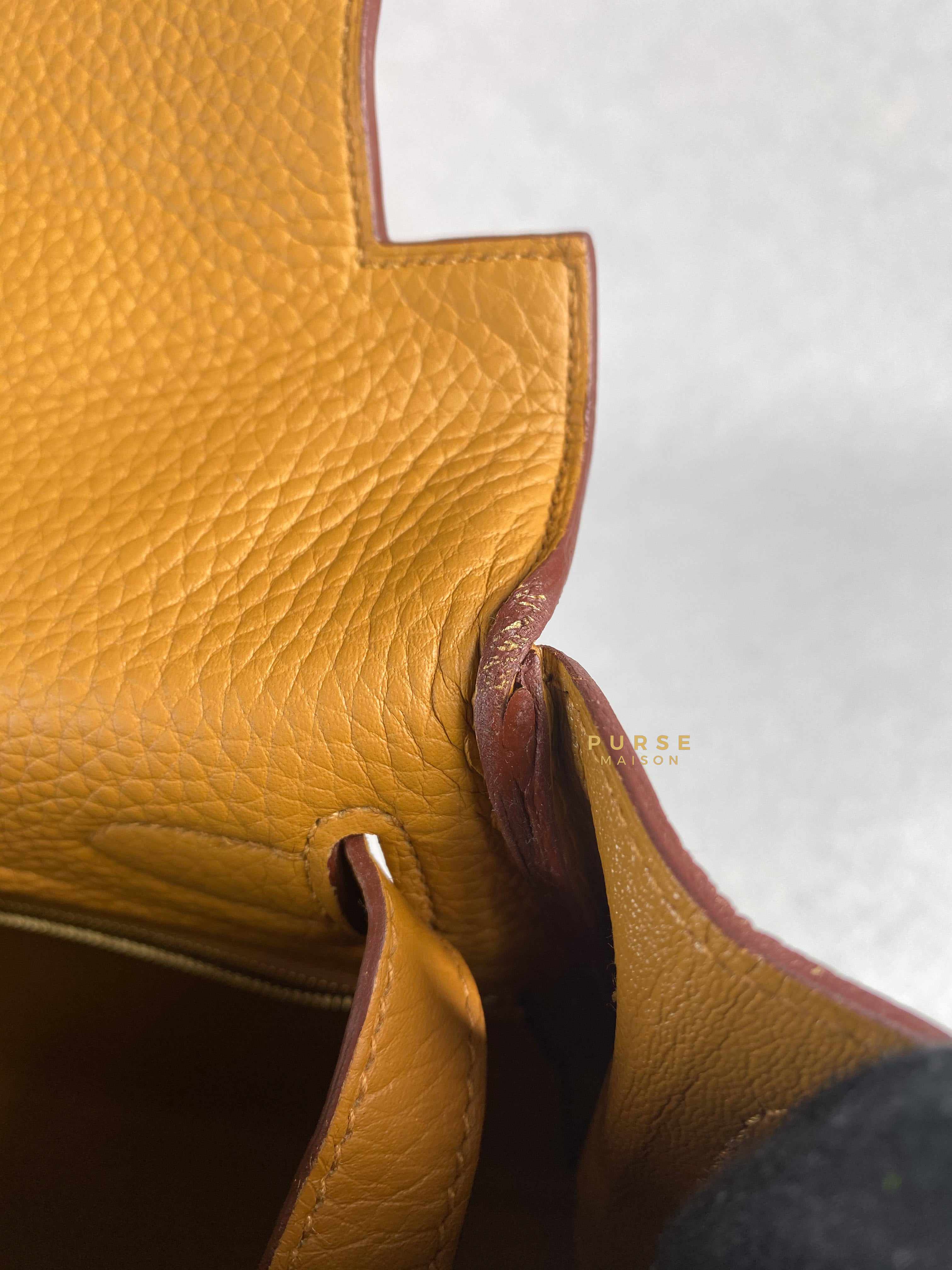 Hermes Kelly 28 Sesame in Clemence Leather and Gold Hardware Stamp Y (2020) | Purse Maison Luxury Bags Shop