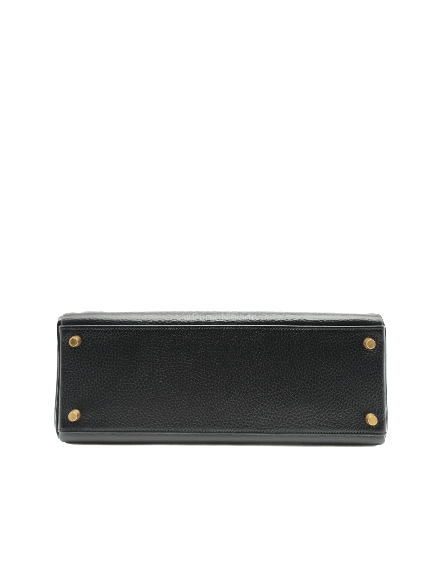 Hermes Kelly 32 in Black Ardennes Taurillon Leather Gold Hardware Stamp Square E(2001) | Purse Maison Luxury Bags Shop