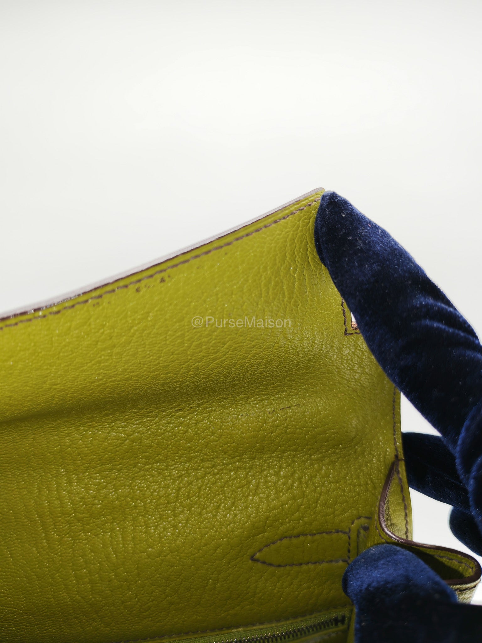 Hermes Kelly 32 in Vert Anis Cheve Mysore Leather Palladium Hardware Stamp J Square(2006) | Purse Maison Luxury Bags Shop