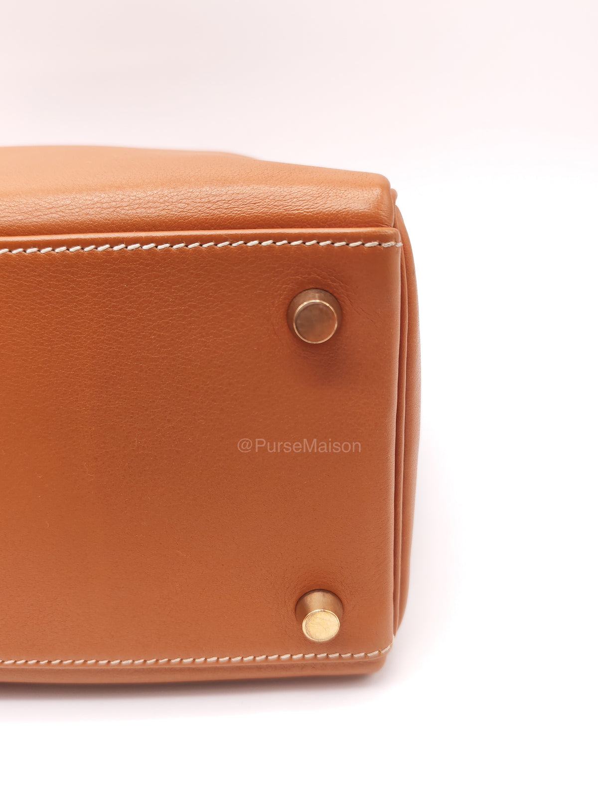 Hermes Kelly 32 Retourne in Gold Swift Leather and Gold Hardware Stamp Square E (2001) | Purse Maison Luxury Bags Shop
