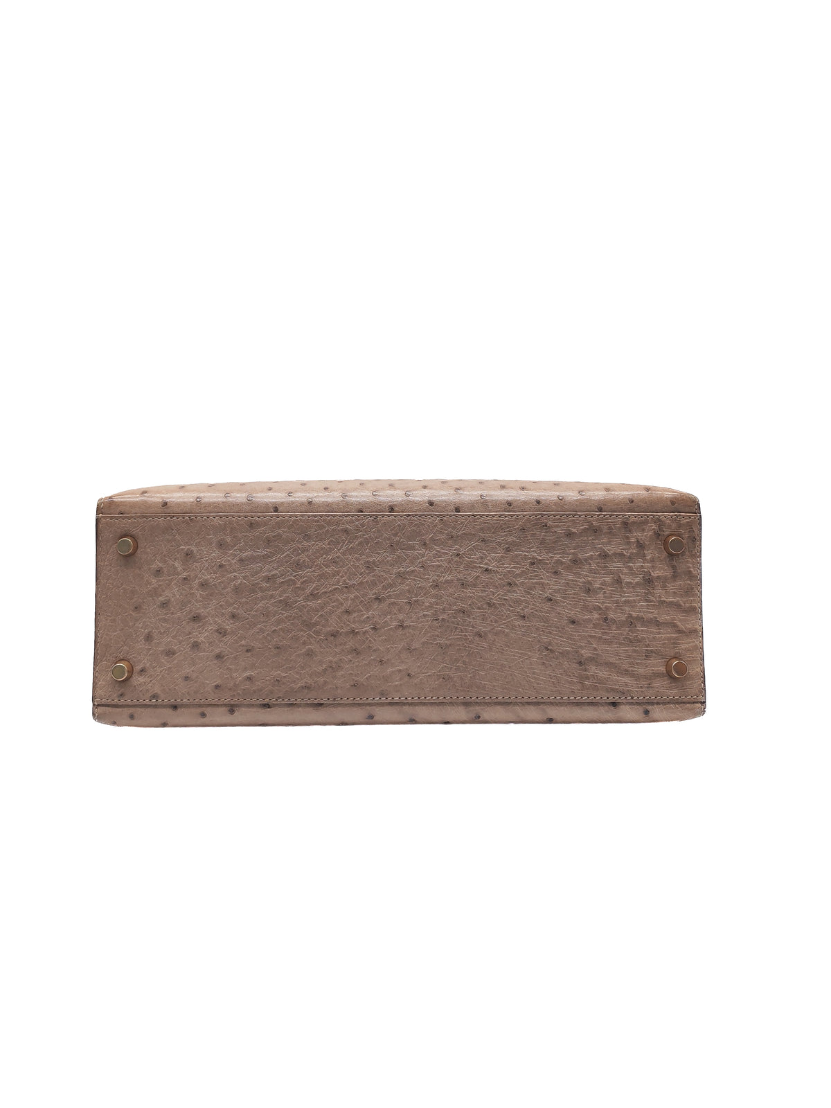 Hermes Kelly 32 Sellier in Mousse Ostrich Leather in Gold Hardware Stamp X Circle (1994) | Purse Maison Luxury Bags Shop