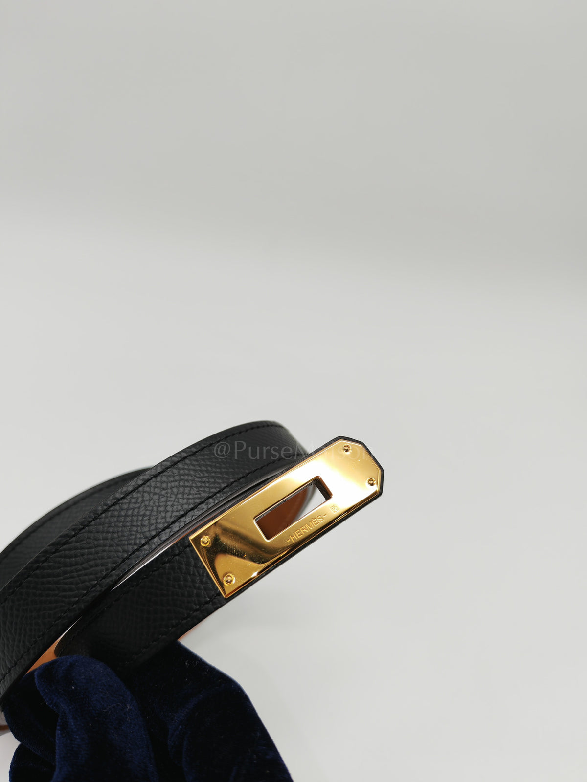 Hermes Kelly Belt in Black Epsom Leather Gold Hardware Stamp U(2022) | Purse Maison Luxury Bags Shop