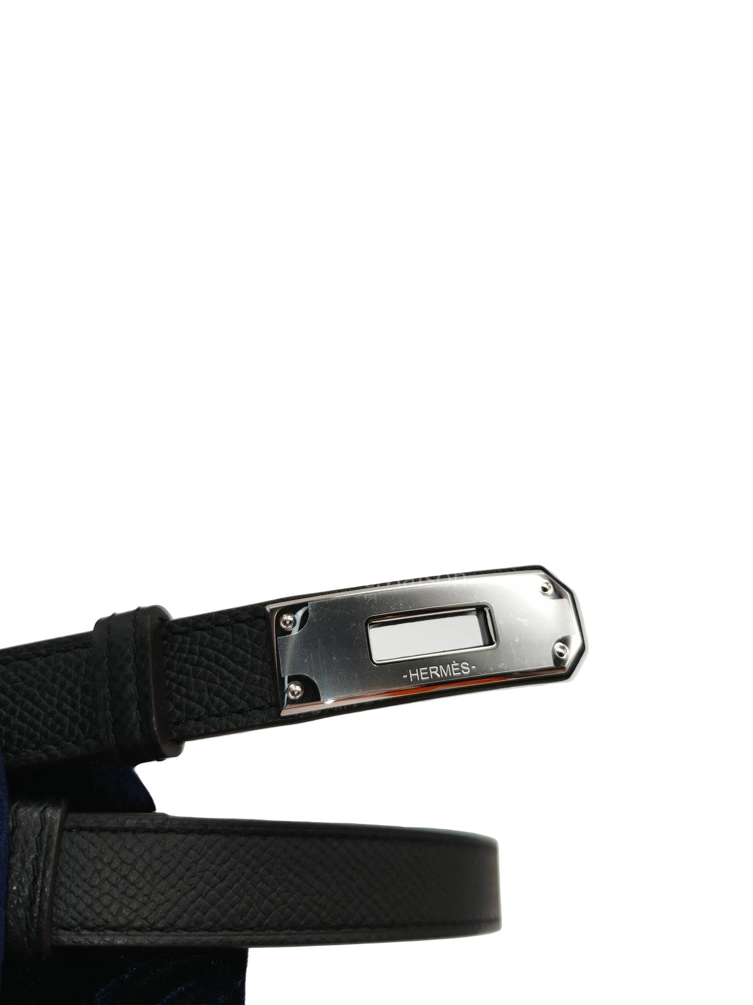 Kelly Belt in Black Epsom Leather & Palladium Hardware Stamp G (2026) | Purse Maison Luxury Bags Shop