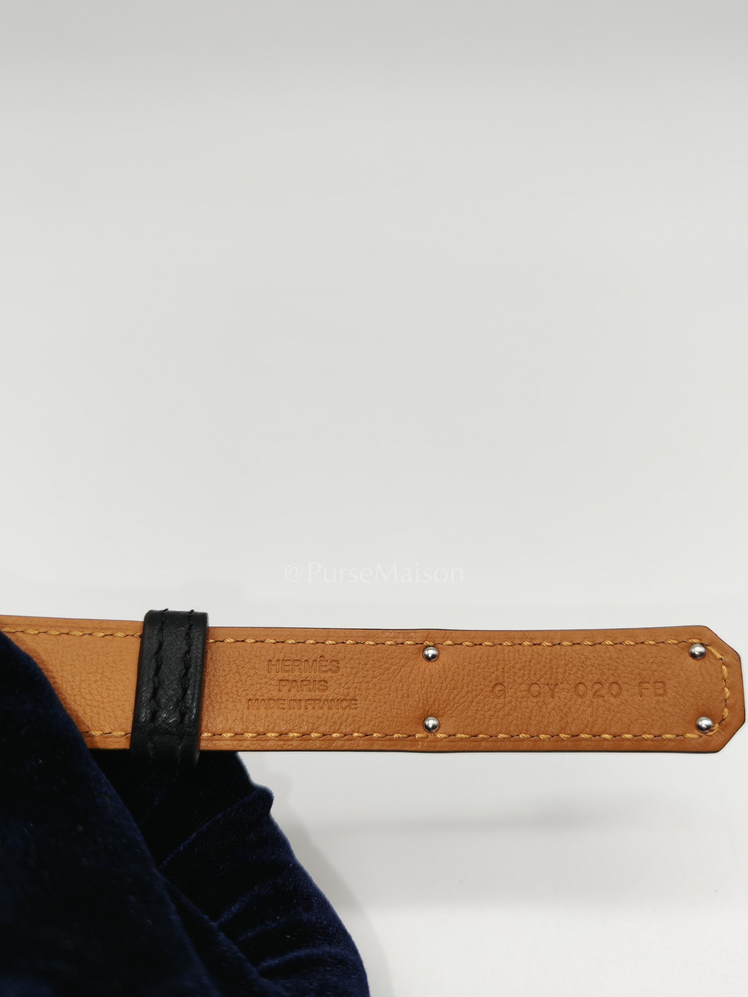Kelly Belt in Black Epsom Leather & Palladium Hardware Stamp G (2026) | Purse Maison Luxury Bags Shop
