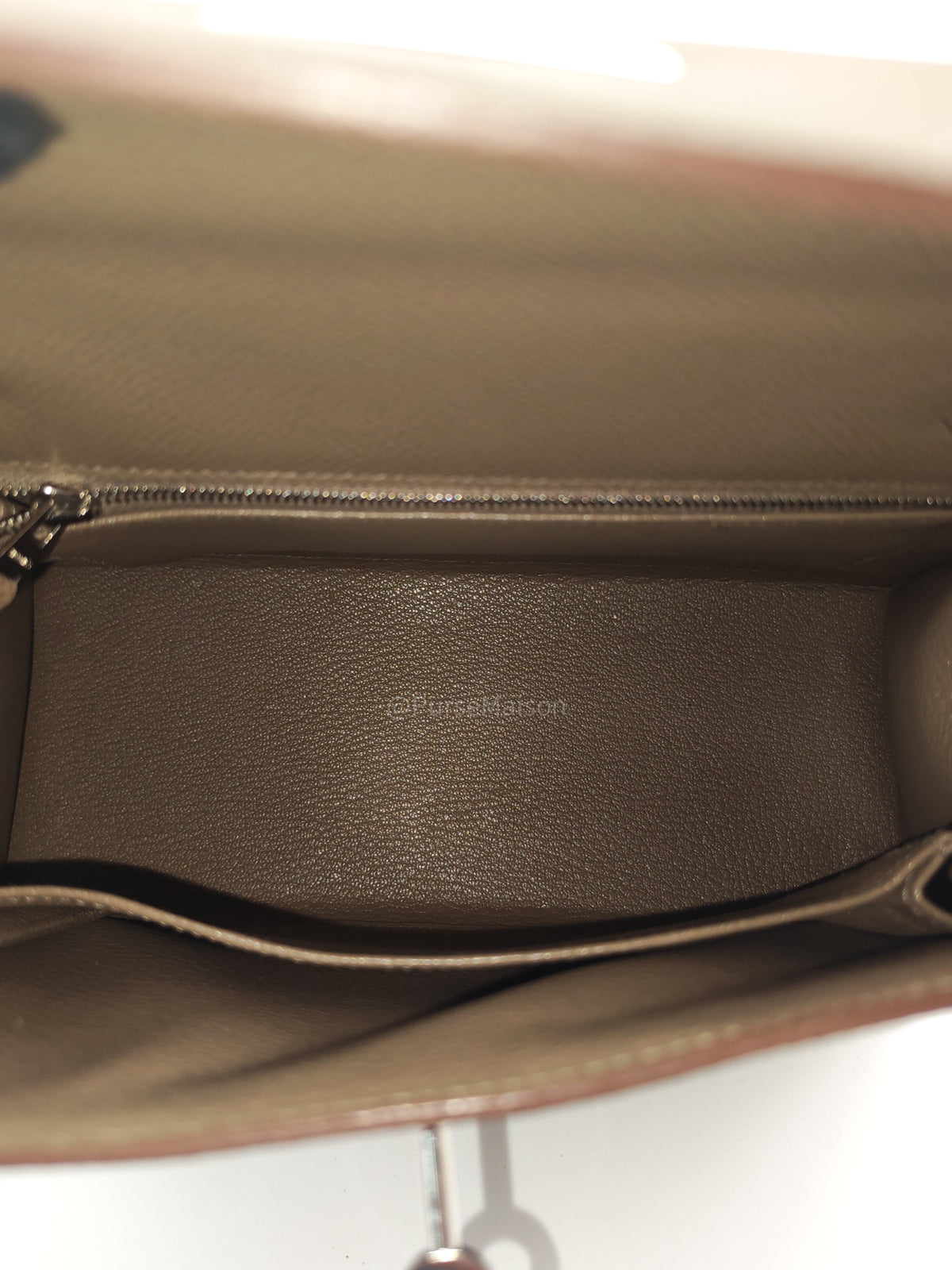 Hermes Kelly II 25 Sellier Tri-color in Etoupe/Ecorce/Noir Epsom Palladium Hardware Stamp B (2023) | Purse Maison Luxury Bags Shop