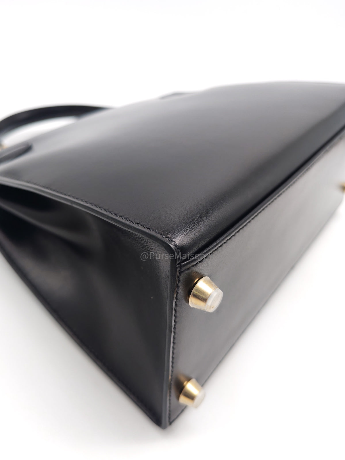 Hermes Kelly II 28 Sellier in Black Box Calfskin Leather Gold Hardware Stamp U (2022) | Purse Maison Luxury Bags Shop