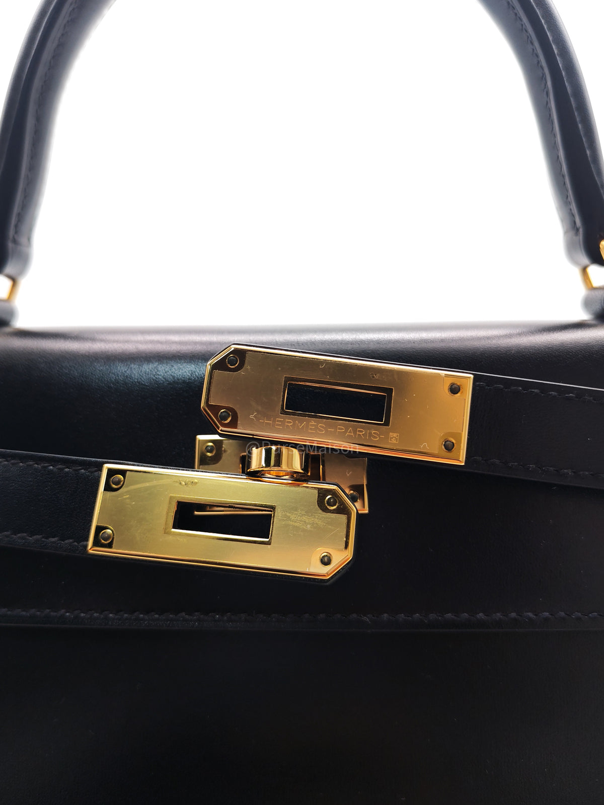 Hermes Kelly II 28 Sellier in Black Box Calfskin Leather Gold Hardware Stamp U (2022) | Purse Maison Luxury Bags Shop