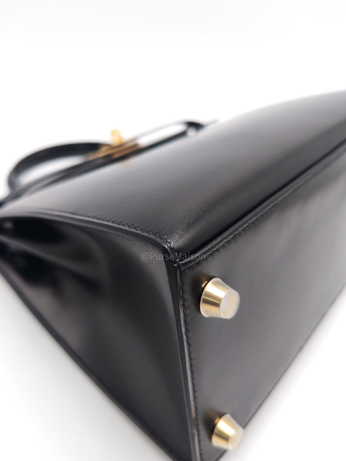 Hermes Kelly II 28 Sellier in Black Box Calfskin Leather Gold Hardware Stamp U (2022) | Purse Maison Luxury Bags Shop