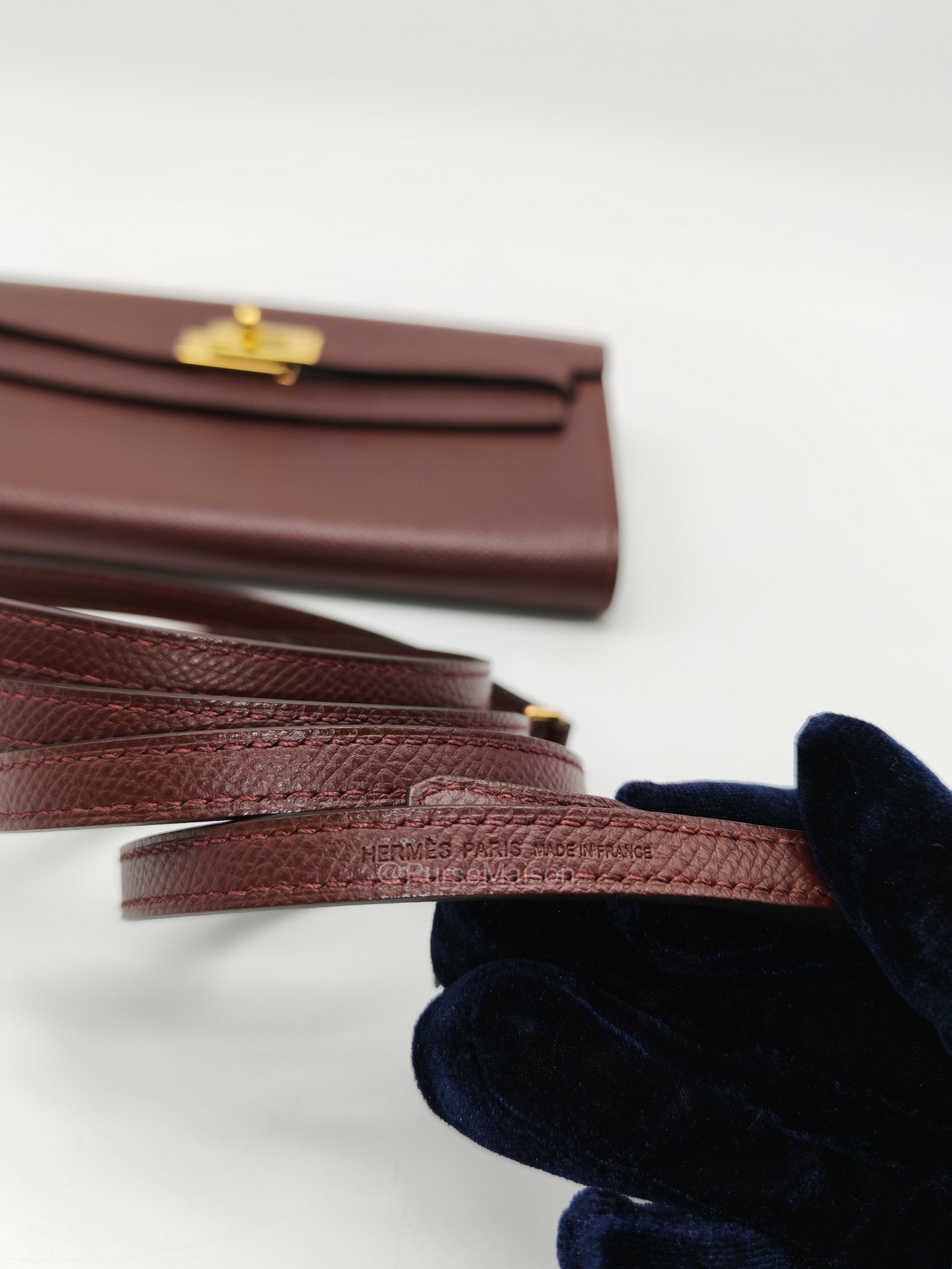 Hermes Kelly to go in Bordeaux Epsom Leather Gold Hardware Stamp U(2022) | Purse Maison Luxury Bags Shop