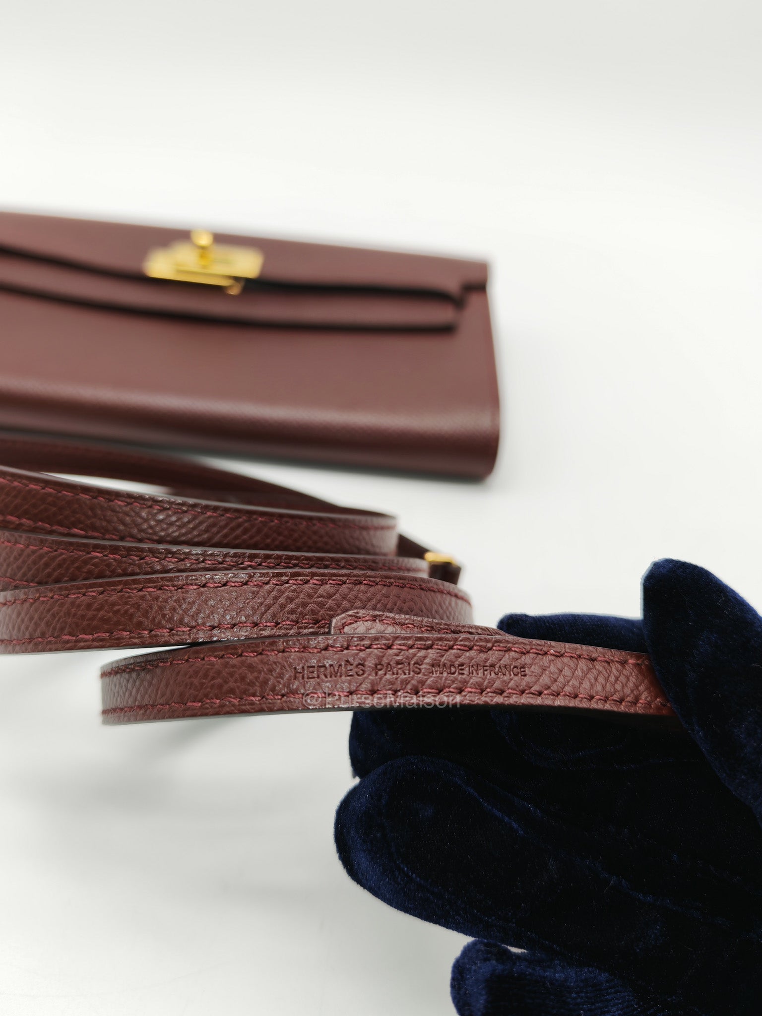 Hermes Kelly to go in Bordeaux Epsom Leather Gold Hardware Stamp U(2022) | Purse Maison Luxury Bags Shop