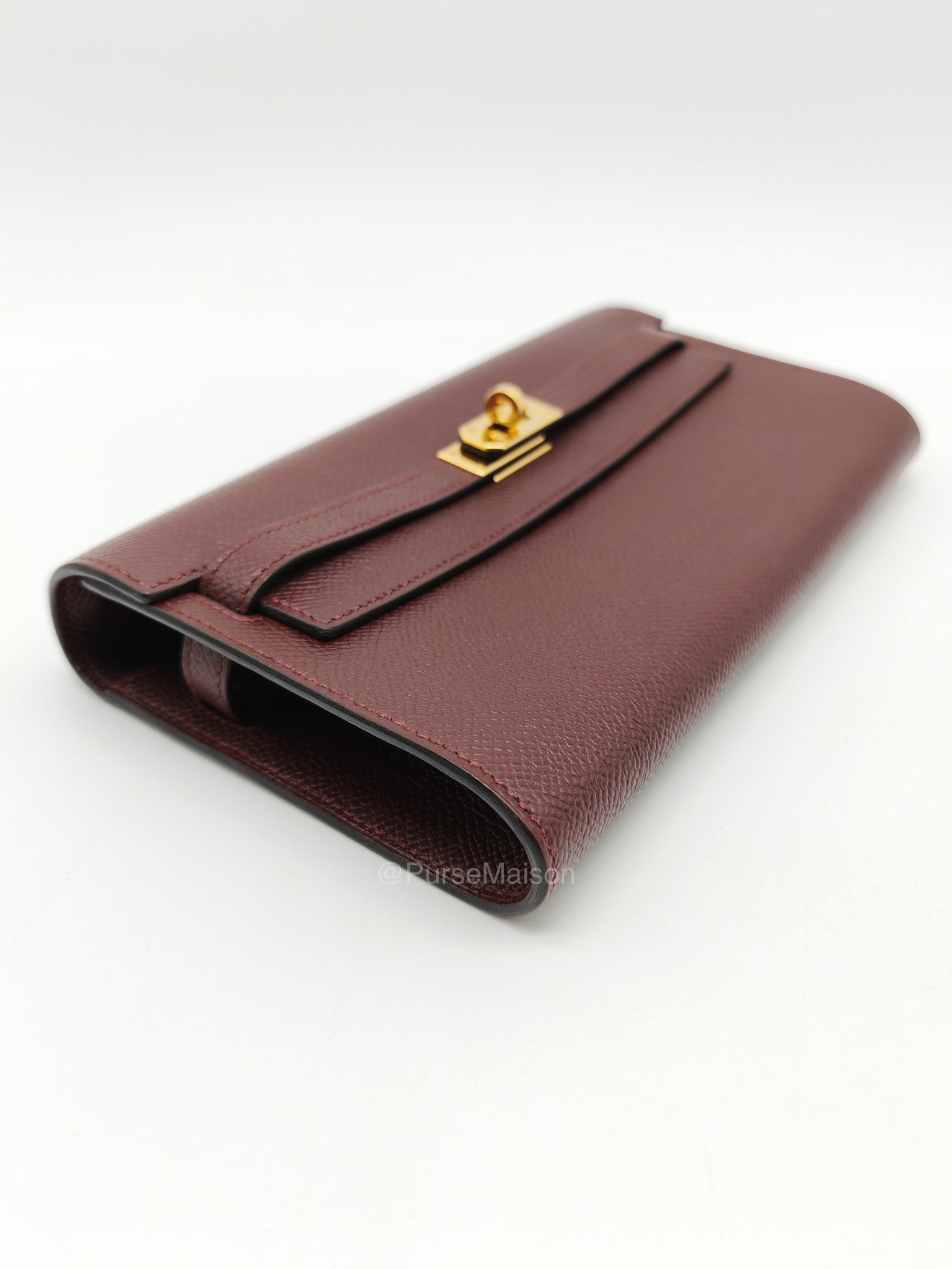 Hermes Kelly to go in Bordeaux Epsom Leather Gold Hardware Stamp U(2022) | Purse Maison Luxury Bags Shop