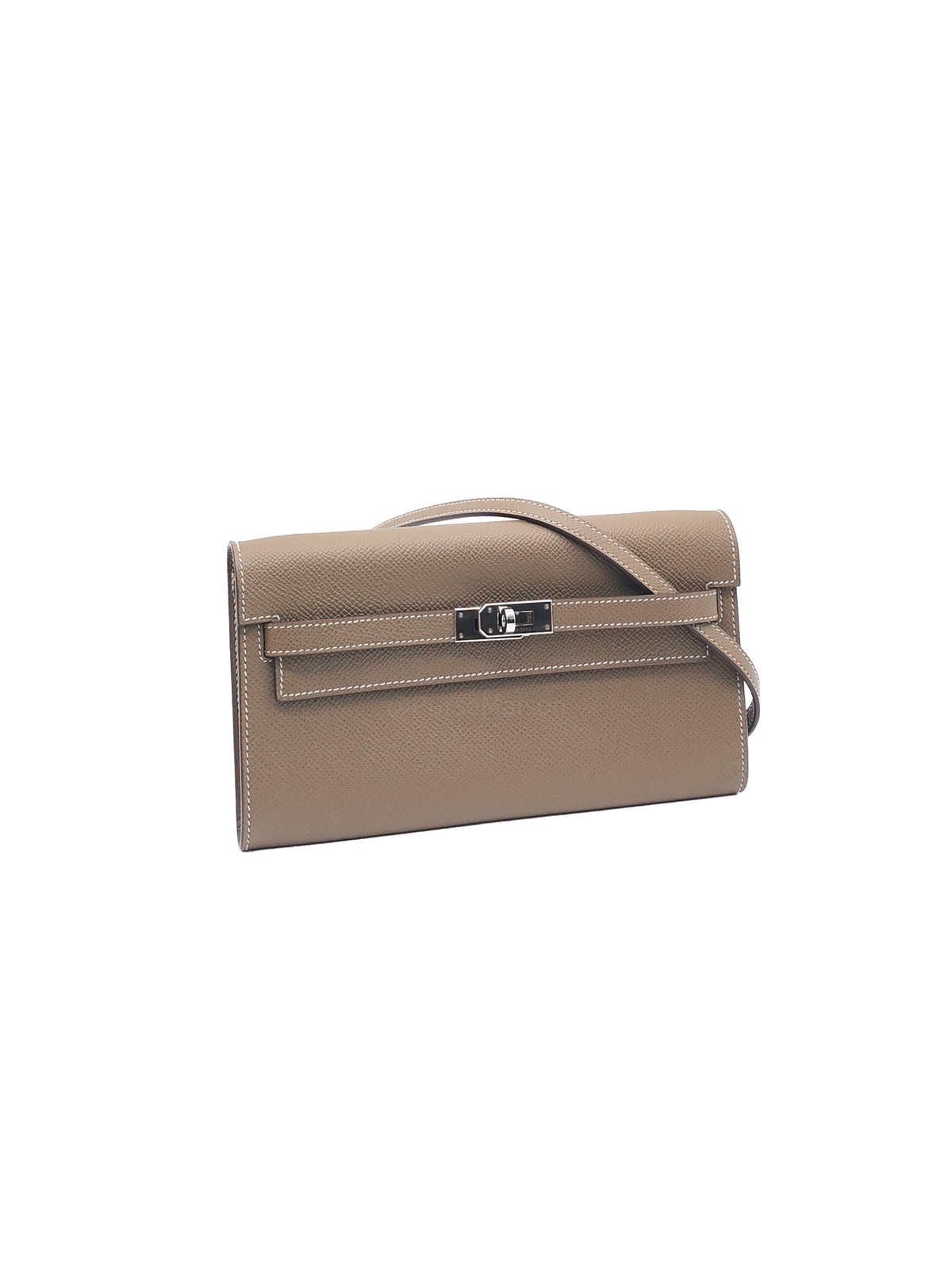 Hermes Kelly To Go in Taupe Epsom Leather and Palladium Hardware Stamp B (2023) | Purse Maison Luxury Bags Shop