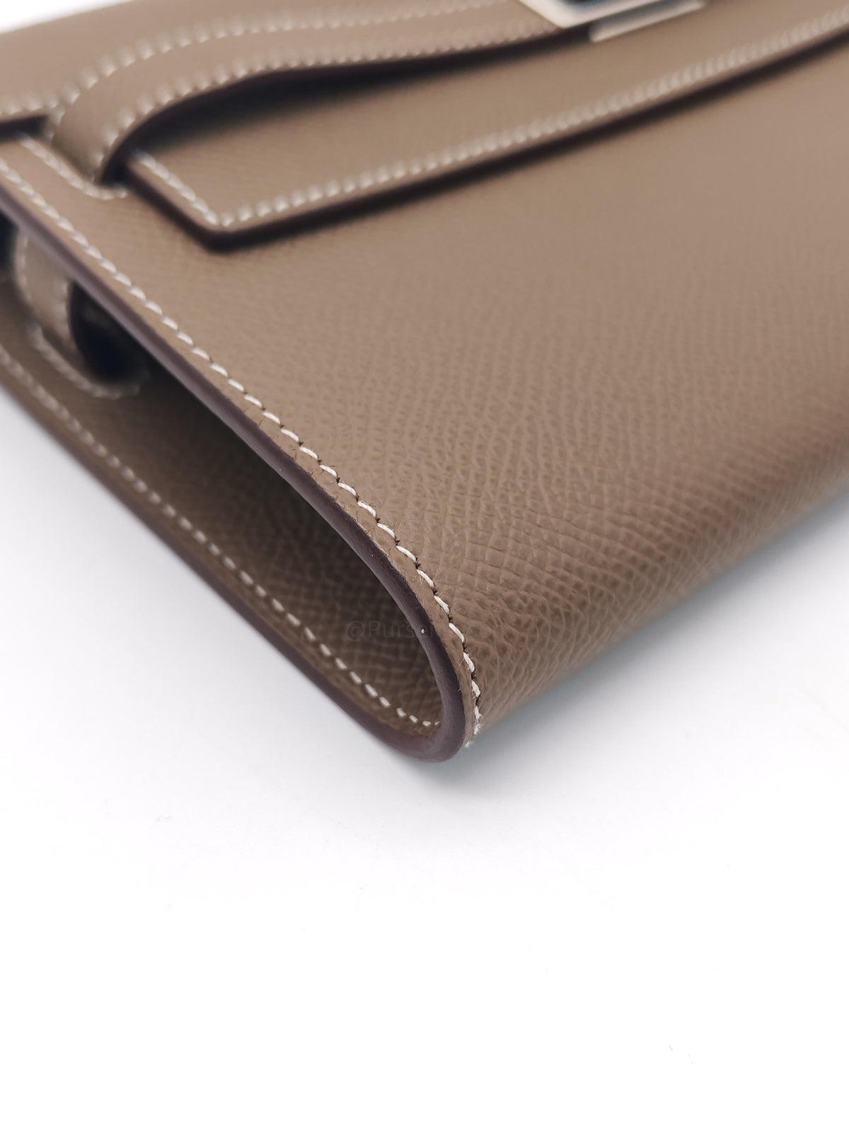 Hermes Kelly To Go in Taupe Epsom Leather and Palladium Hardware Stamp B (2023) | Purse Maison Luxury Bags Shop