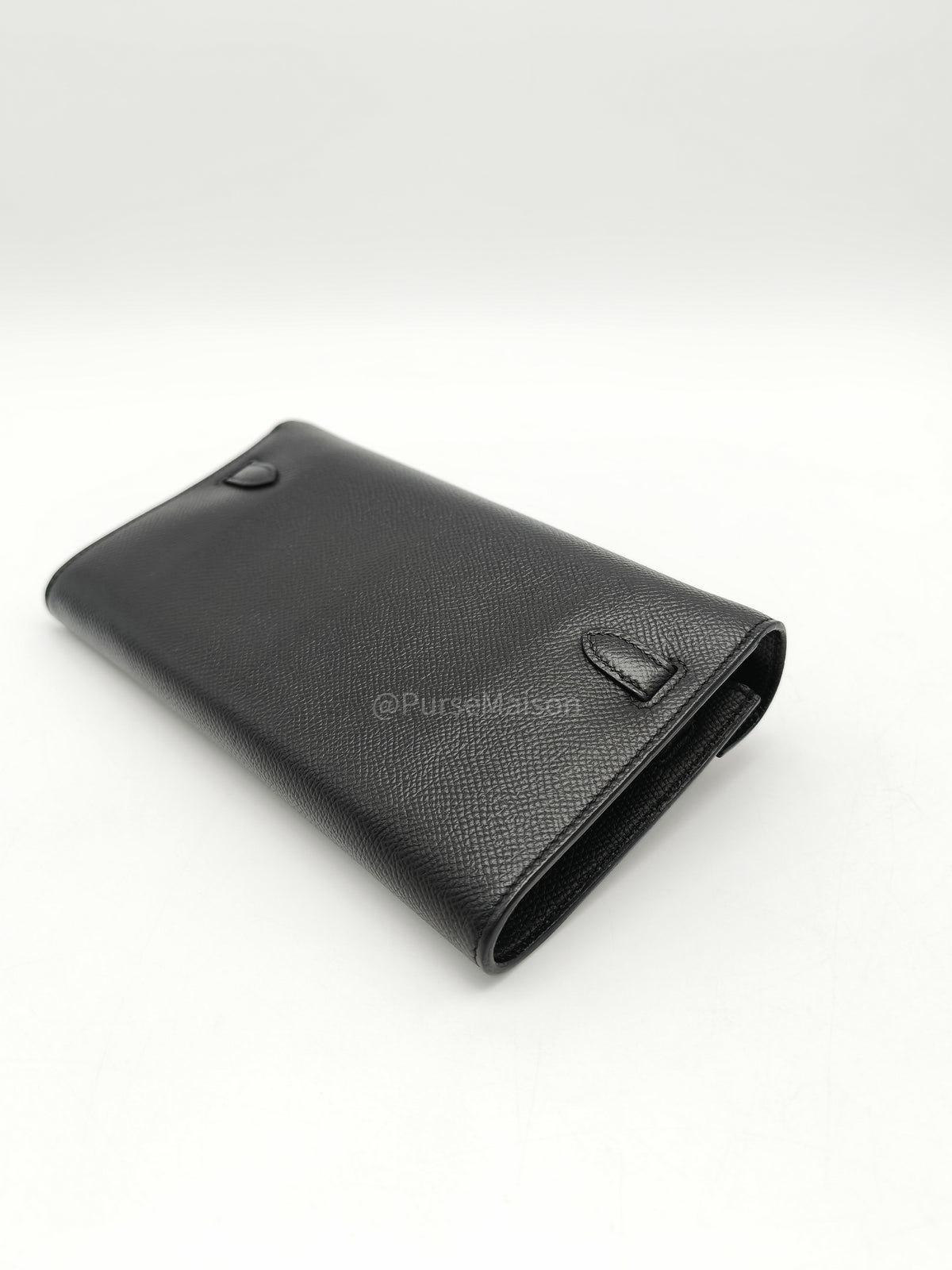 Hermes Kelly To Go Wallet Bag in Noir/Black Epsom Leather Palladium Stamp Y(2020) | Purse Maison Luxury Bags Shop