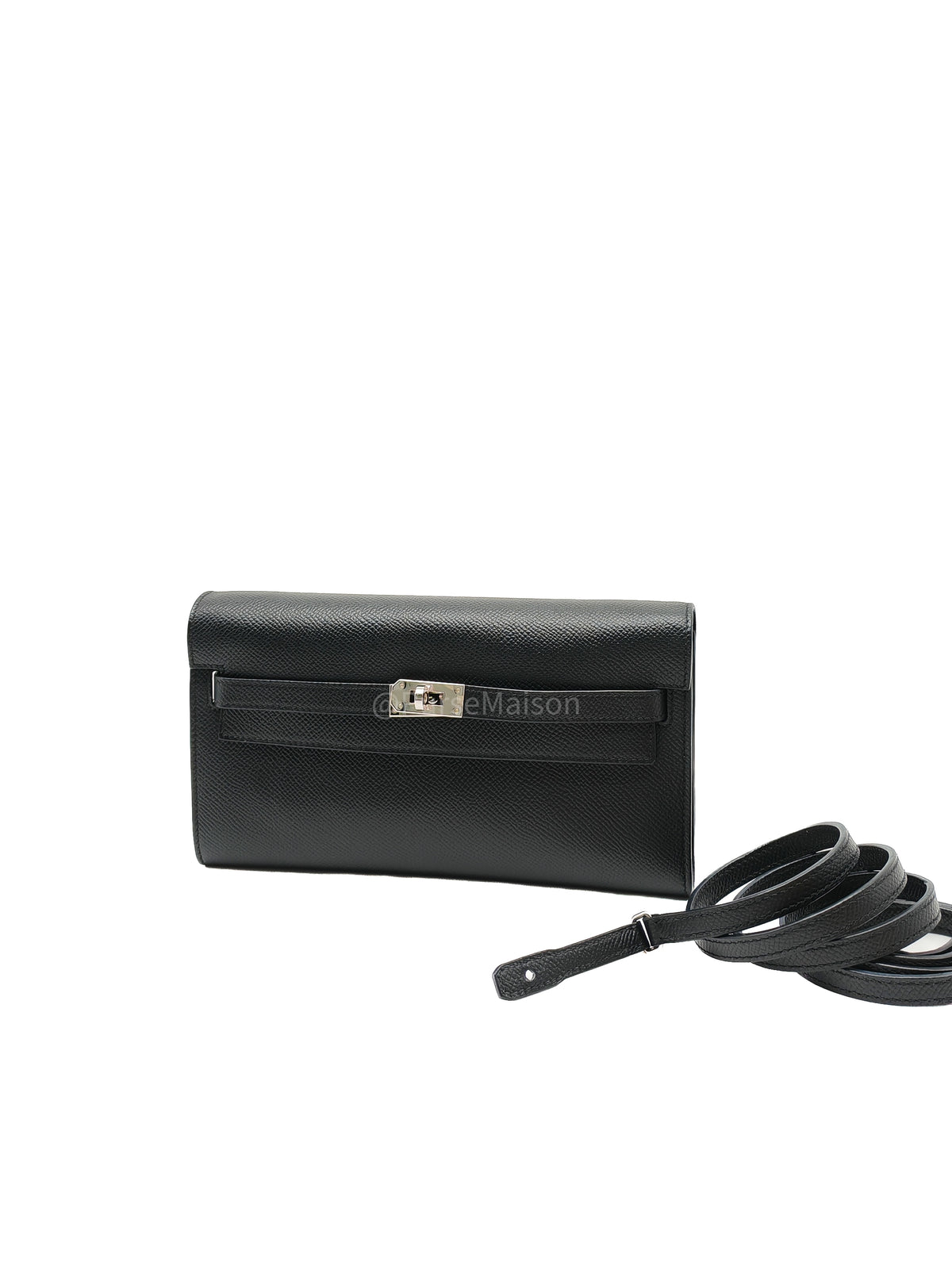 Hermes Kelly To Go Wallet Bag in Noir/Black Epsom Leather Palladium Stamp Y(2020) | Purse Maison Luxury Bags Shop
