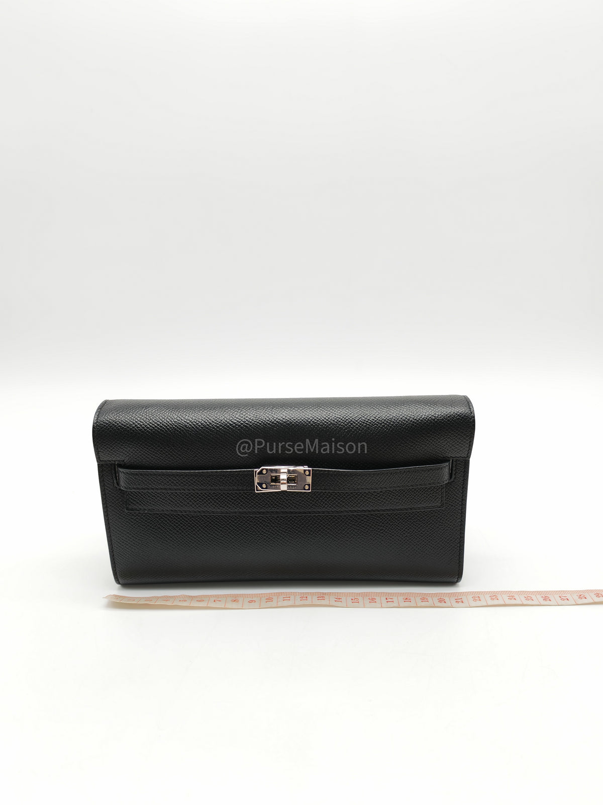 Hermes Kelly To Go Wallet Bag in Noir/Black Epsom Leather Palladium Stamp Y(2020) | Purse Maison Luxury Bags Shop