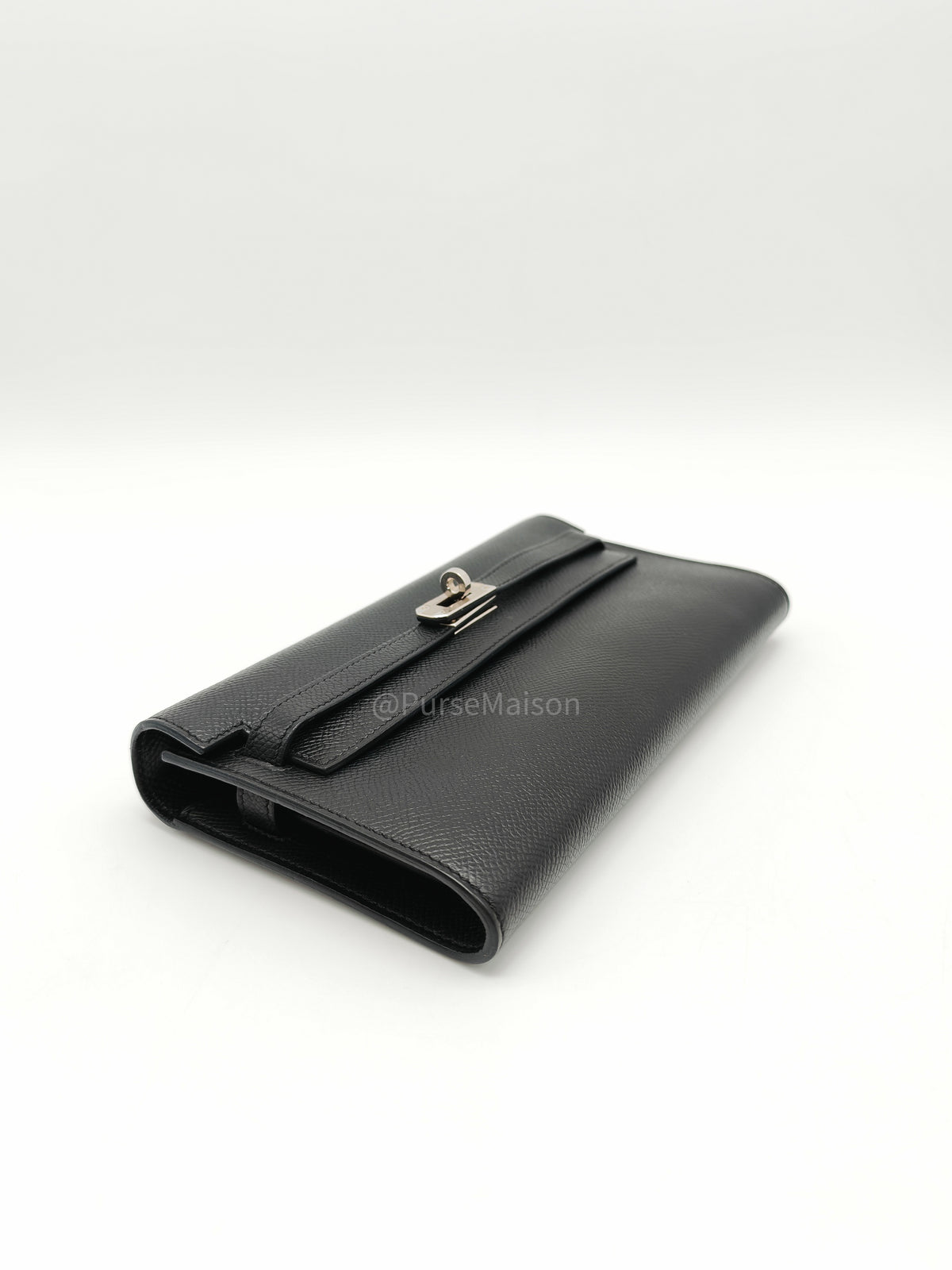 Hermes Kelly To Go Wallet Bag in Noir/Black Epsom Leather Palladium Stamp Y(2020) | Purse Maison Luxury Bags Shop