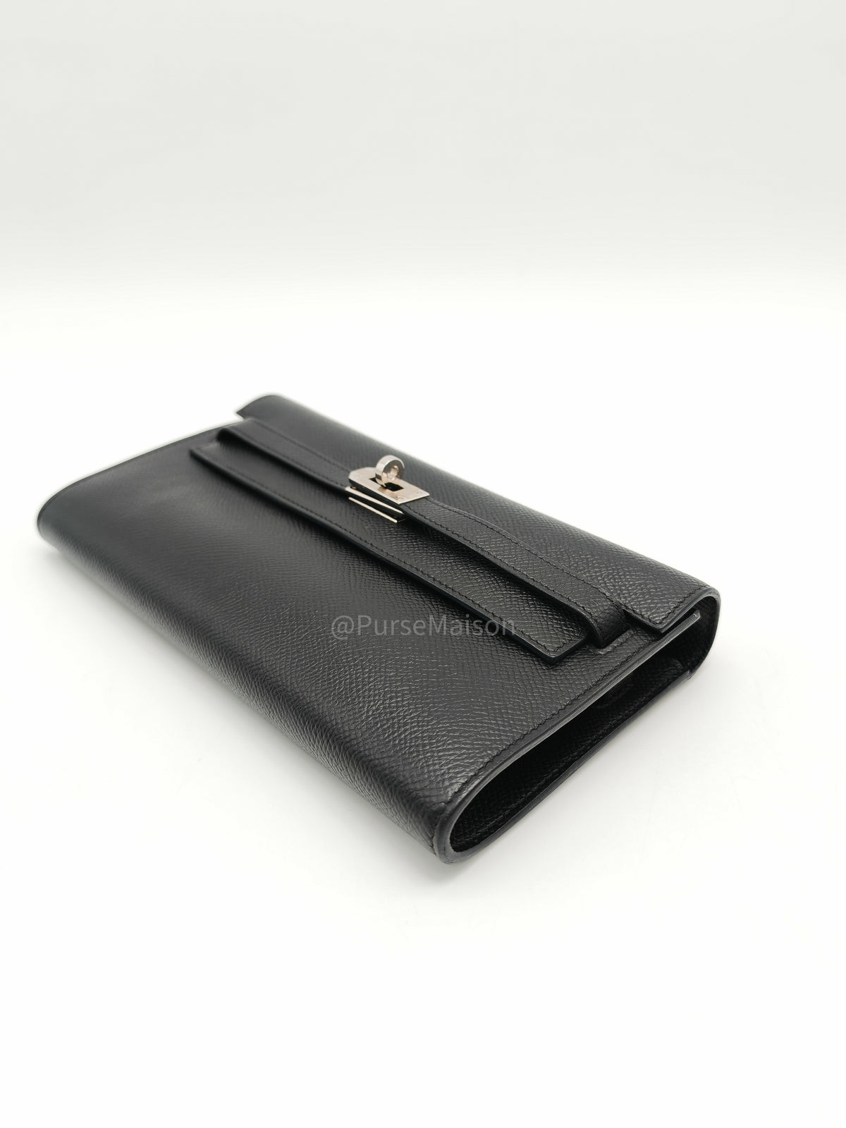 Hermes Kelly To Go Wallet Bag in Noir/Black Epsom Leather Palladium Stamp Y(2020) | Purse Maison Luxury Bags Shop