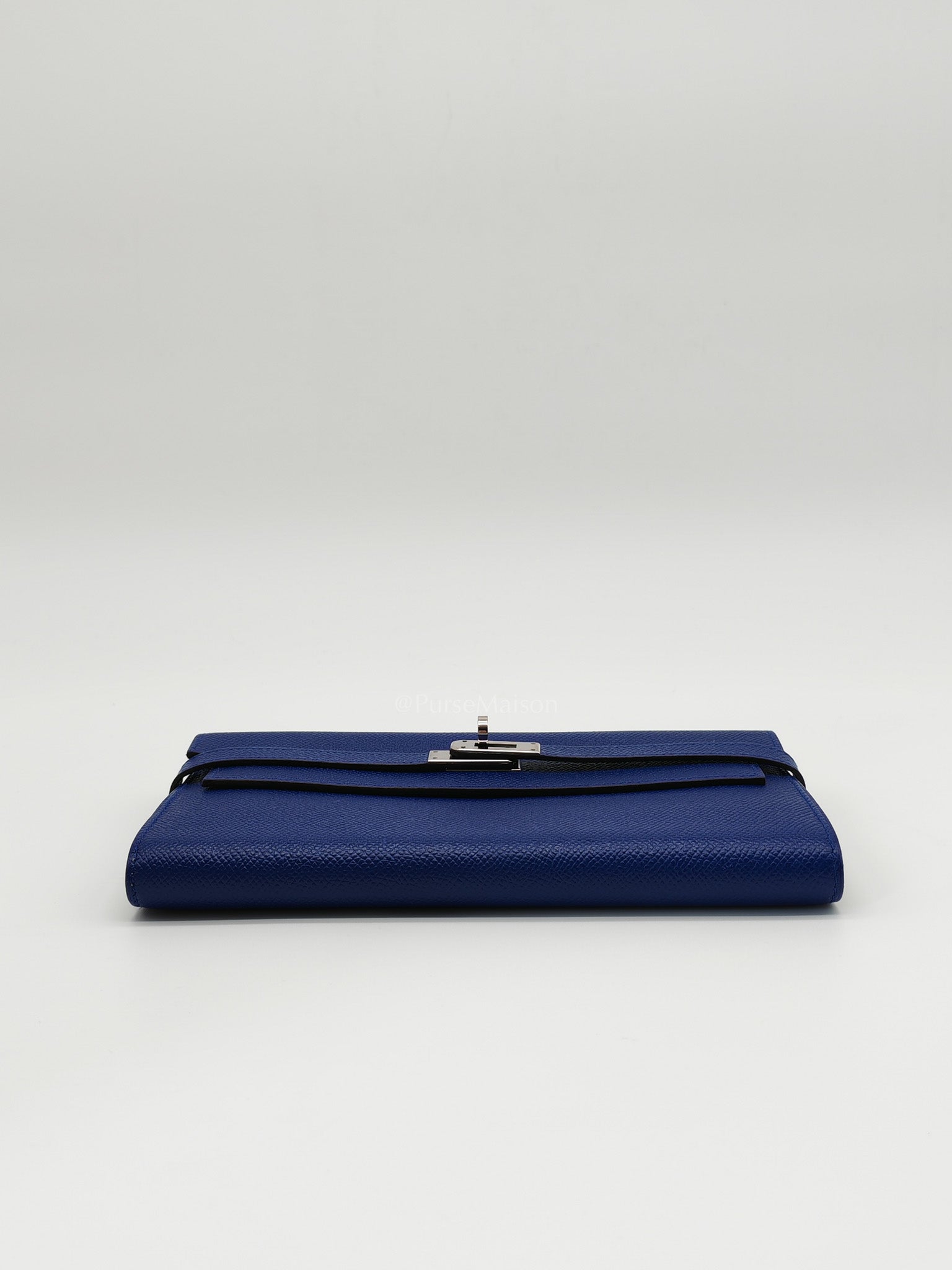 Kelly Wallet in Epsom Leather and Palladium Hardware Stamp Square R (2014) | Purse Maison Luxury Bags Shop