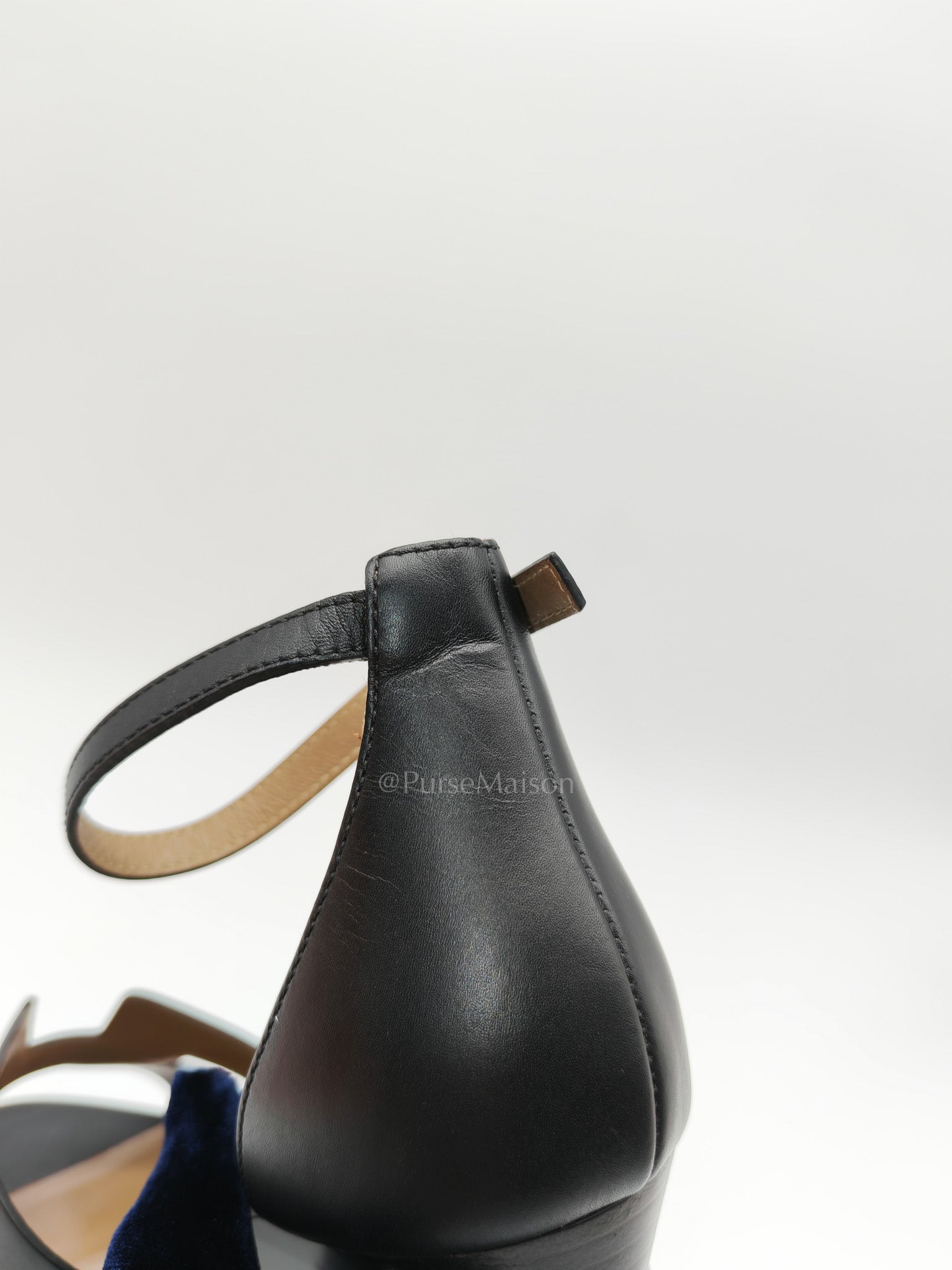 Legend in Black Swift Leather Sandals Size 37EU (24cm) | Purse Maison Luxury Bags Shop