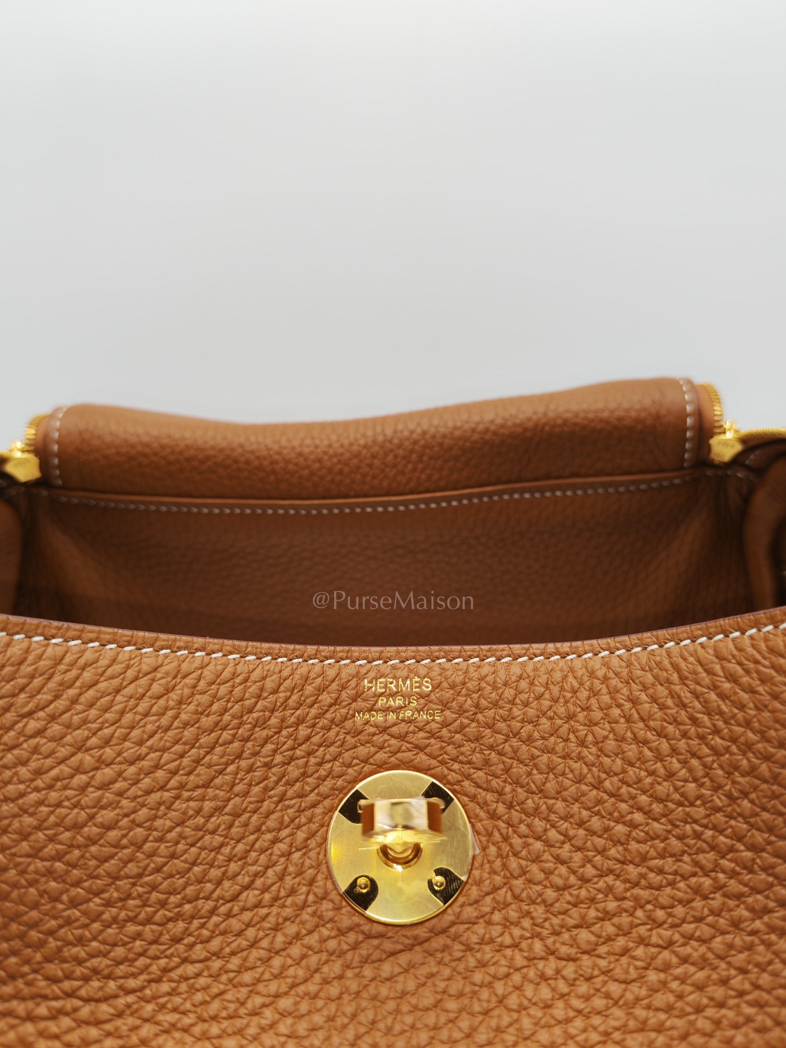 Hermes Lindy 26 in Gold Clemence Leather Gold Hardware Stamp W(2024) | Purse Maison Luxury Bags Shop