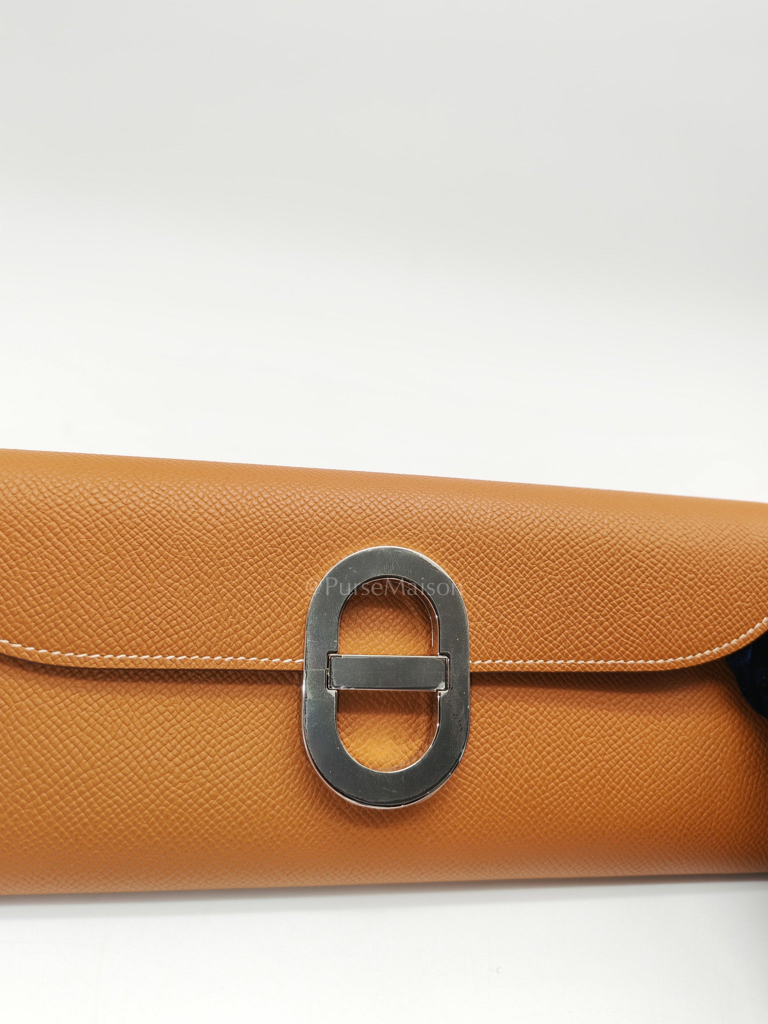 Maillon Wallet To Go in Gold Epsom Leather & Palladium Hardware Stamp B (2023) | Purse Maison Luxury Bags Shop