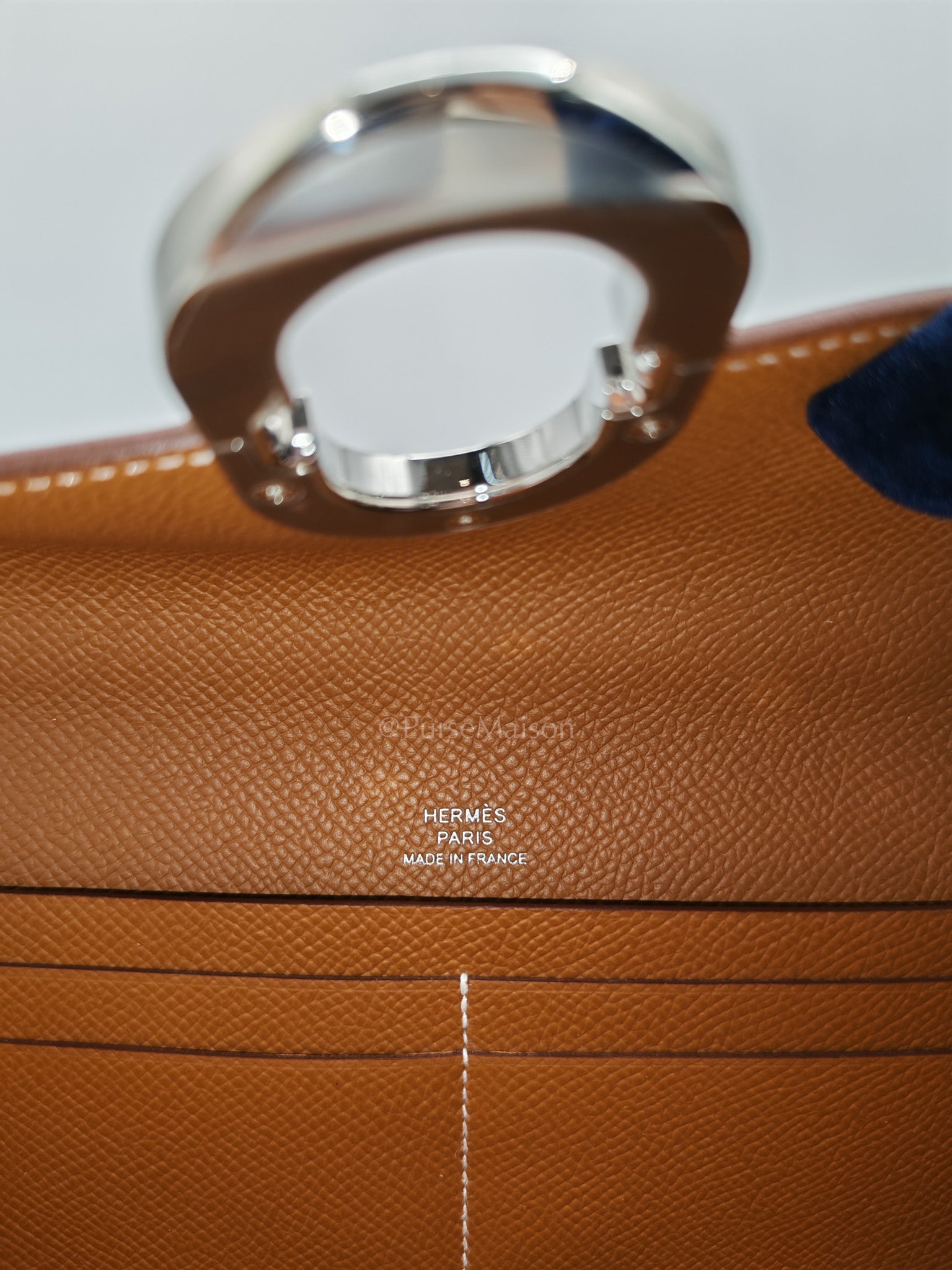 Maillon Wallet To Go in Gold Epsom Leather & Palladium Hardware Stamp B (2023) | Purse Maison Luxury Bags Shop