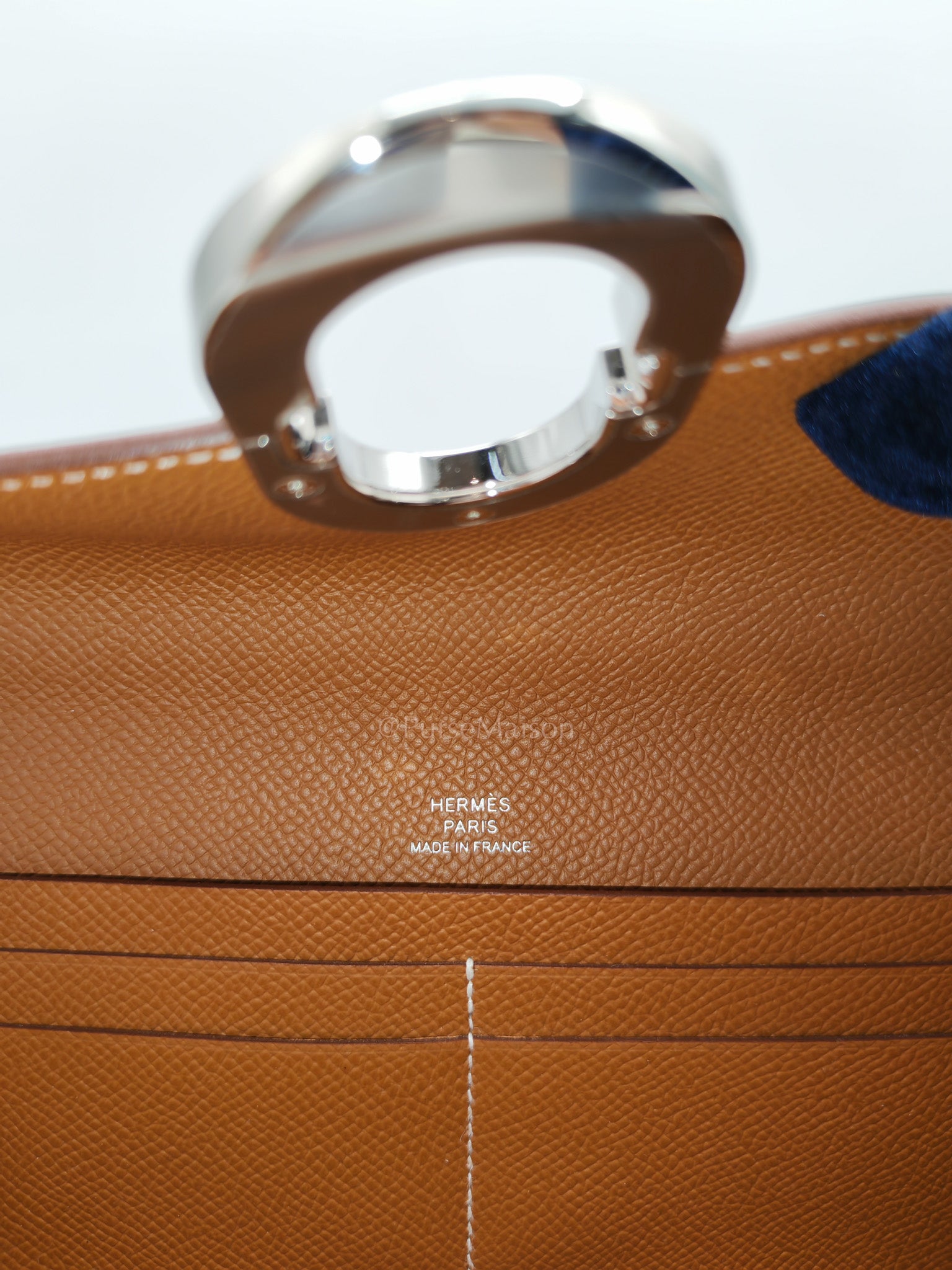 Maillon Wallet To Go in Gold Epsom Leather & Palladium Hardware Stamp B (2023) | Purse Maison Luxury Bags Shop