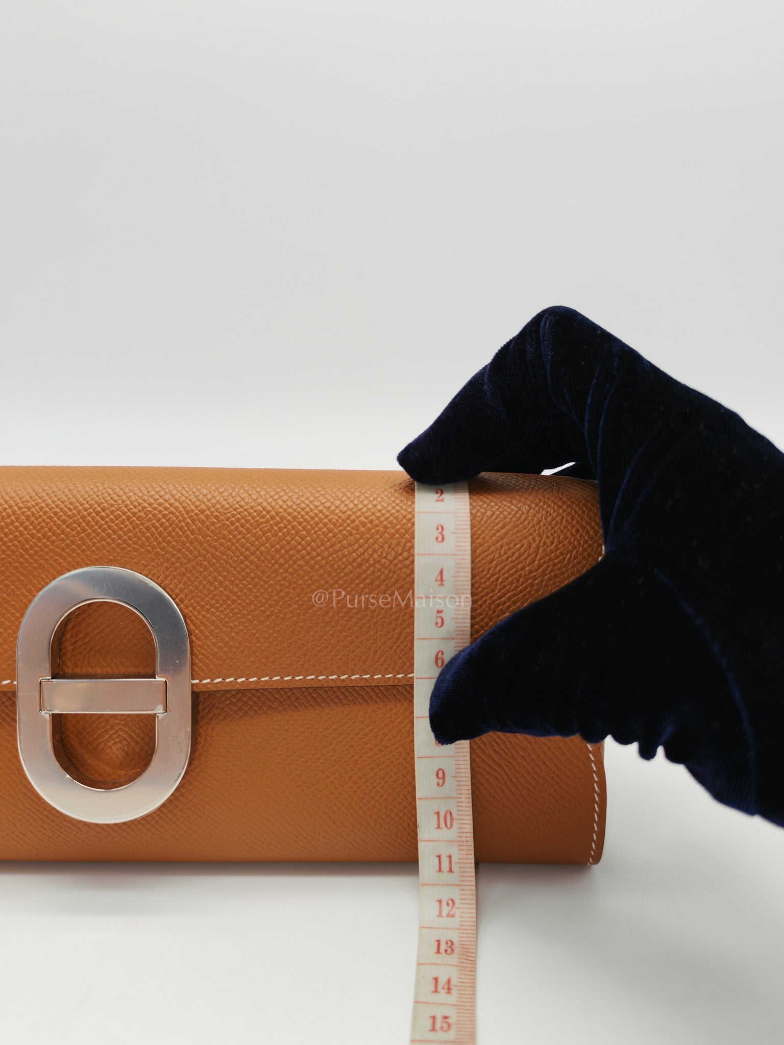 Maillon Wallet To Go in Gold Epsom Leather & Palladium Hardware Stamp B (2023) | Purse Maison Luxury Bags Shop