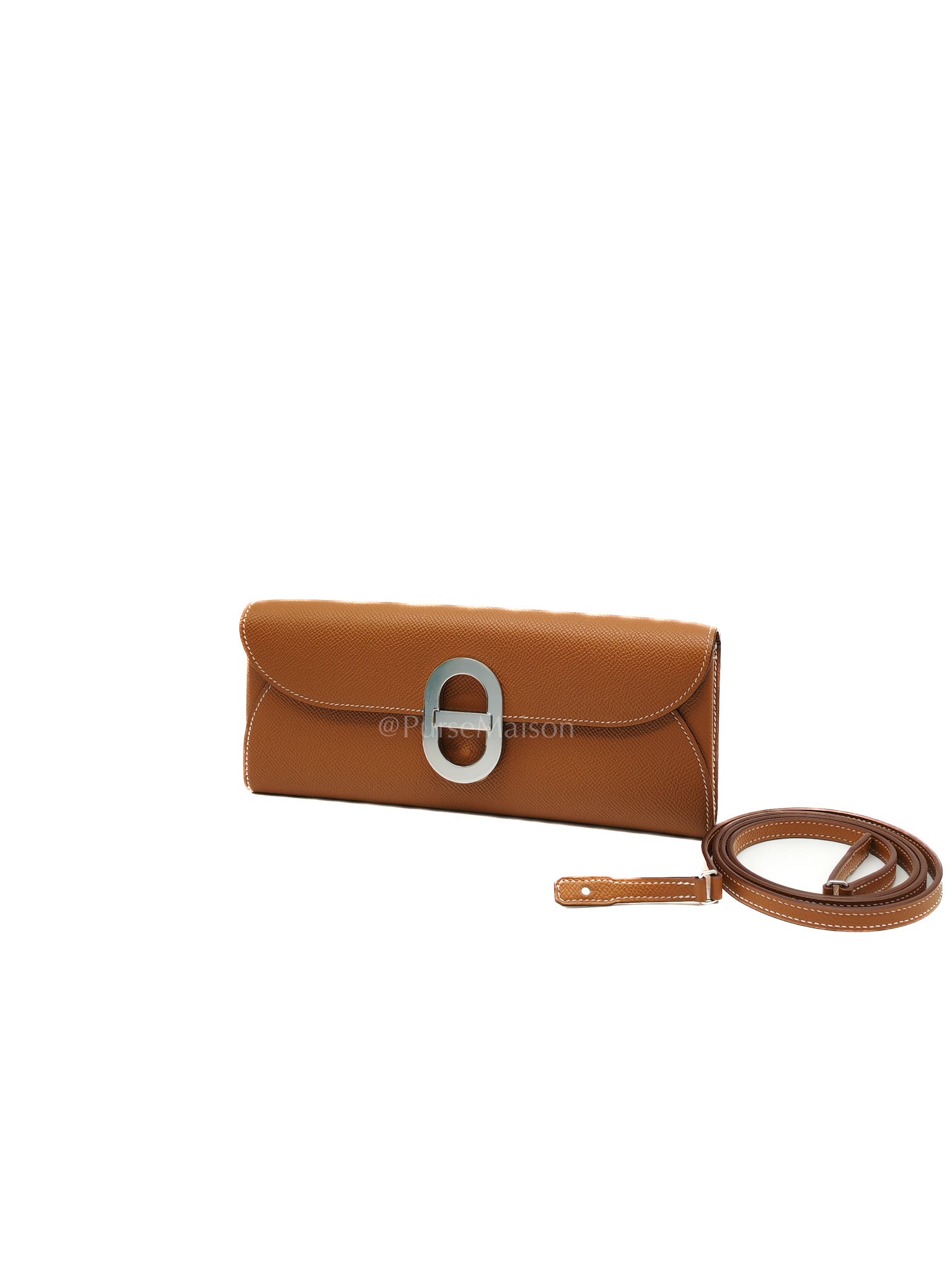 Maillon Wallet To Go in Gold Epsom Leather & Palladium Hardware Stamp B (2023) | Purse Maison Luxury Bags Shop