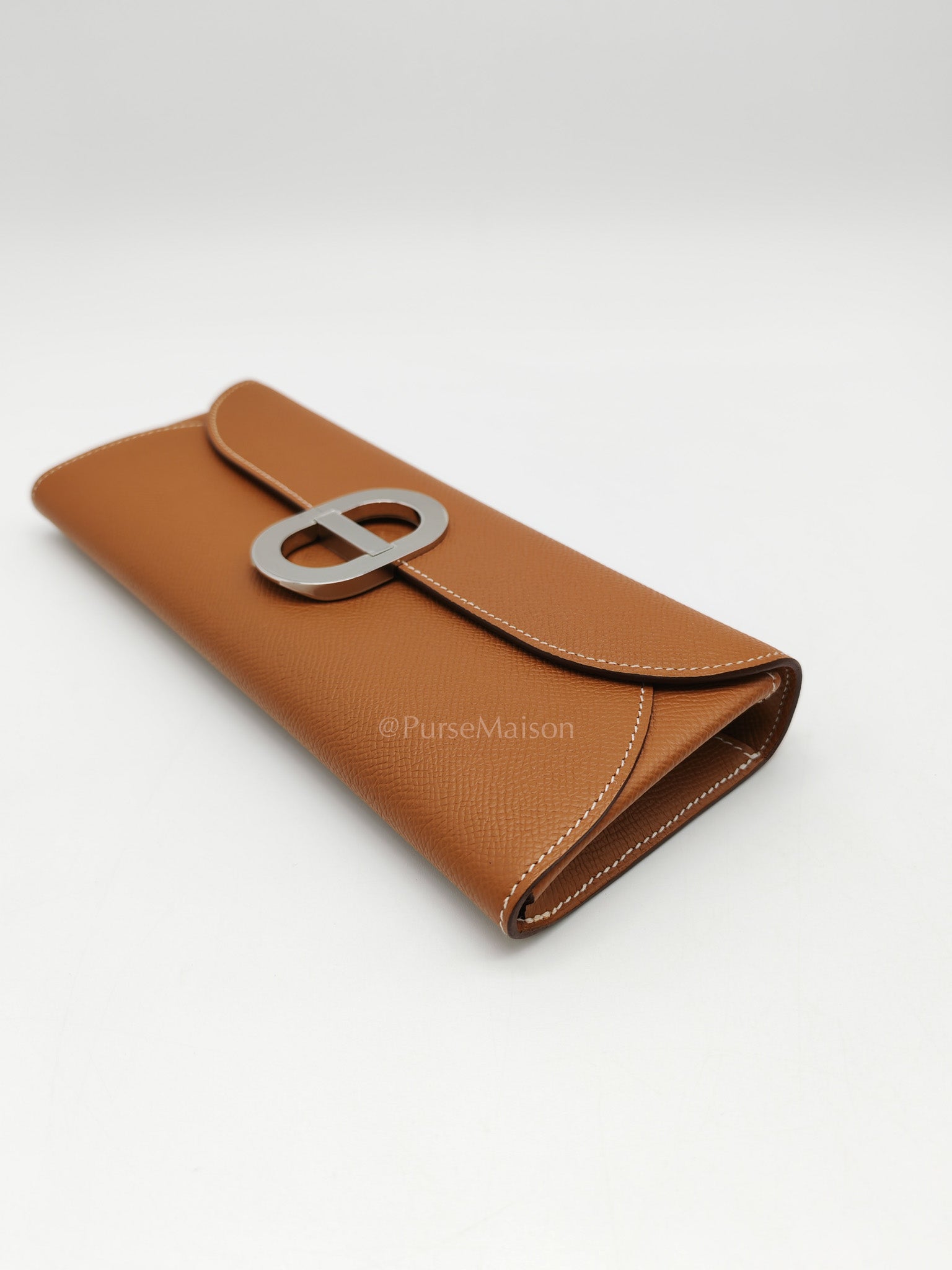 Maillon Wallet To Go in Gold Epsom Leather & Palladium Hardware Stamp B (2023) | Purse Maison Luxury Bags Shop