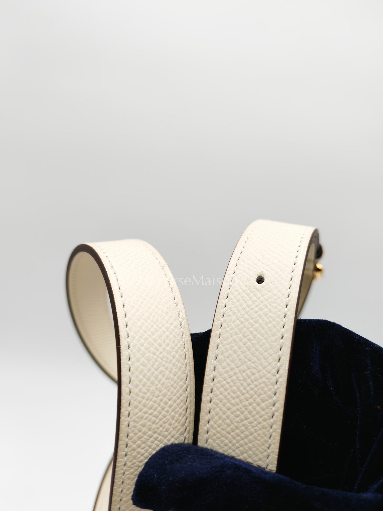 Hermes Mini Della Cavalleria in Nata Epsom Leather and Gold Hardware Stamp U (2022) | Purse Maison Luxury Bags Shop