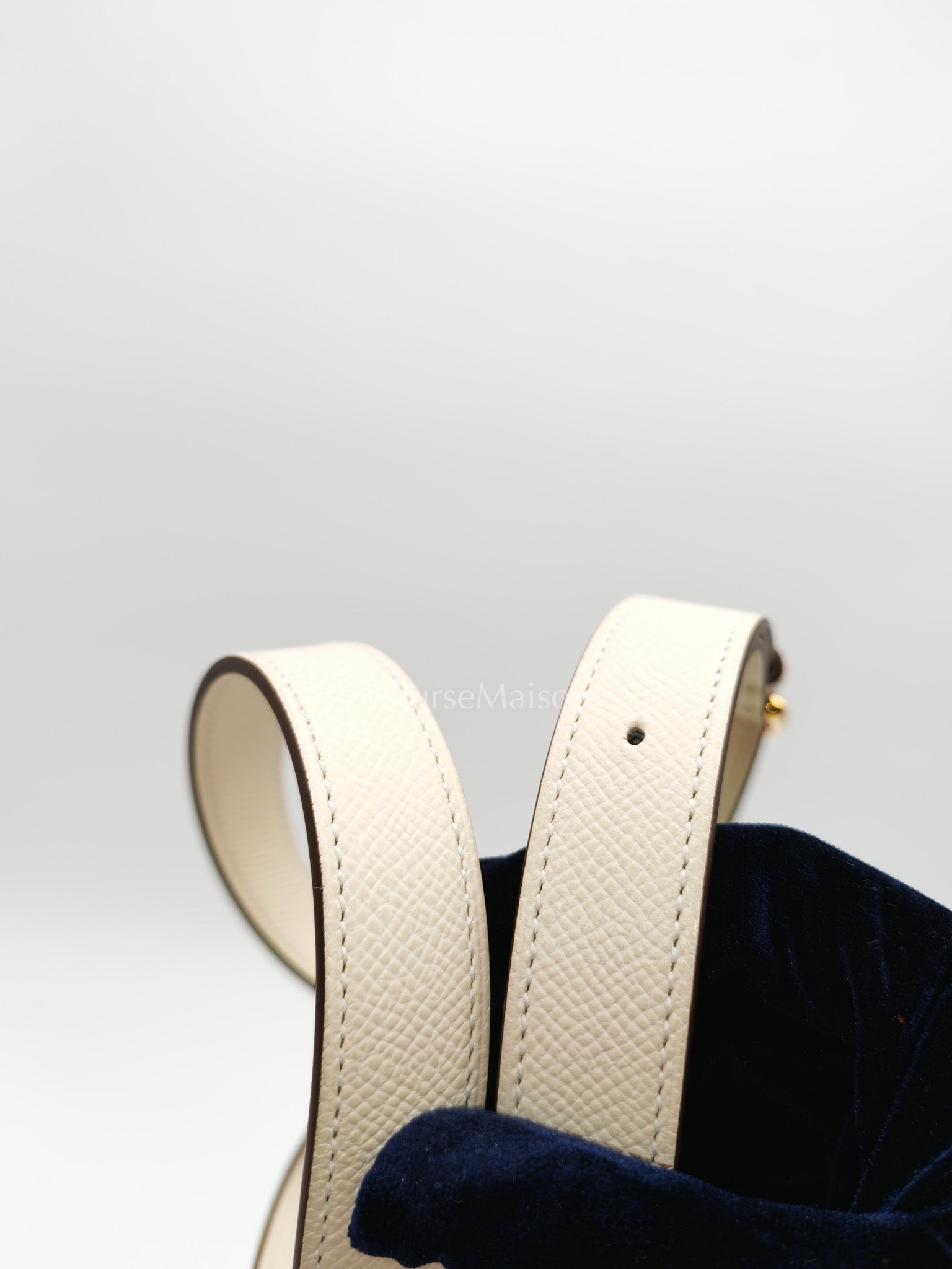Hermes Mini Della Cavalleria in Nata Epsom Leather and Gold Hardware Stamp U (2022) | Purse Maison Luxury Bags Shop