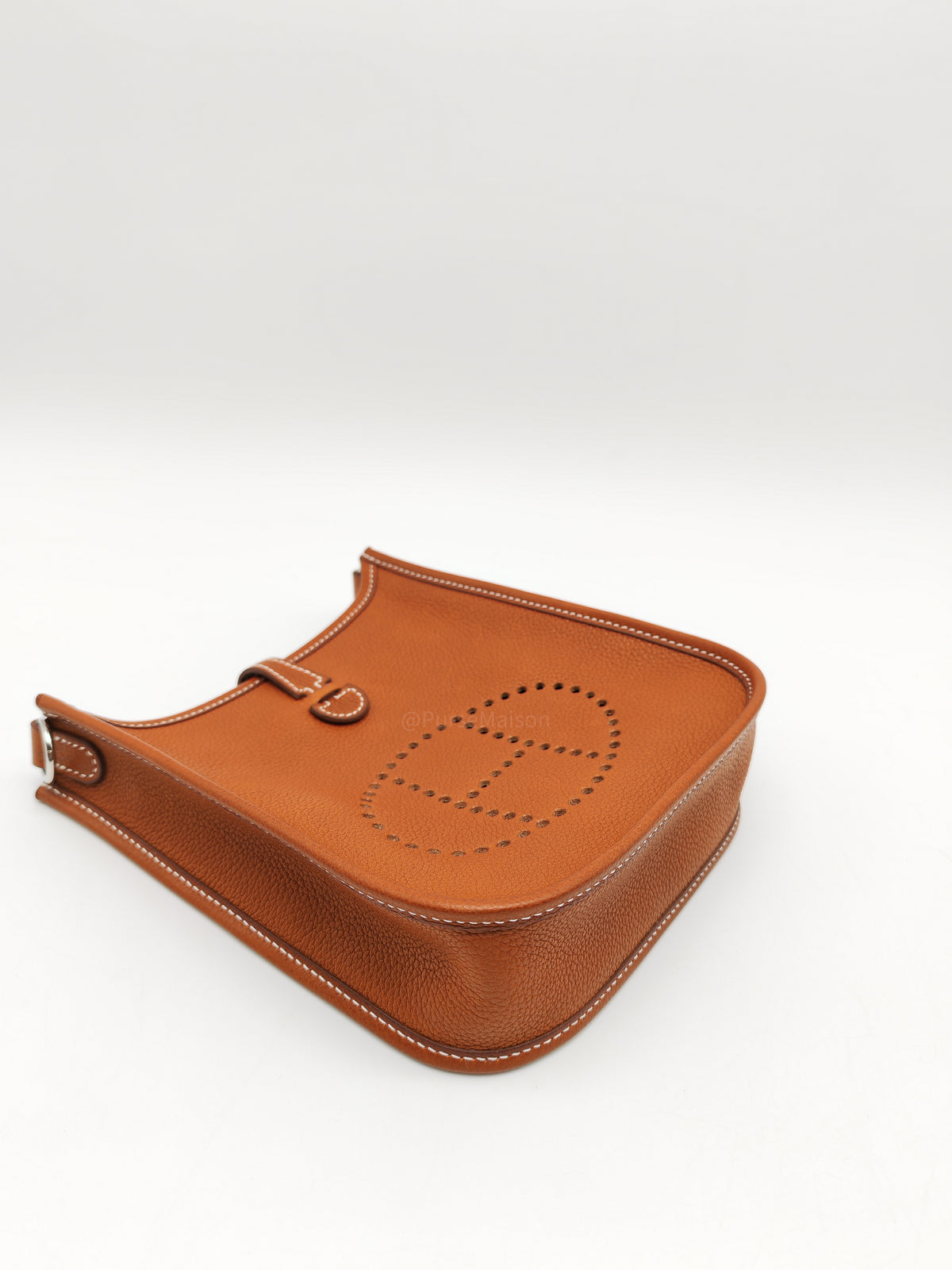 Hermes Mini Evelyne 16 in Gold Barenia Leather and Palladium Hardware Stamp G (2026) | Purse Maison Luxury Bags Shop