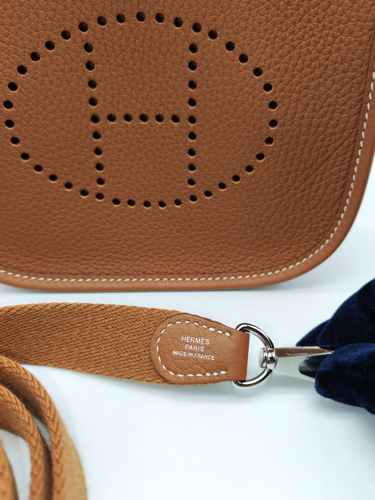 Hermes Mini Evelyne 16 in Gold Clemence Leather Palladium Hardware Stamp K (2025) | Purse Maison Luxury Bags Shop