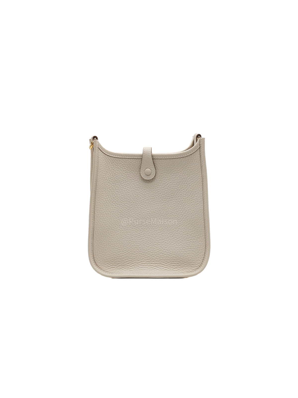 Hermes Mini Evelyne 16 TPM in Craie Clemence Leather and Gold Hardware Stamp W (2024) | Purse Maison Luxury Bags Shop