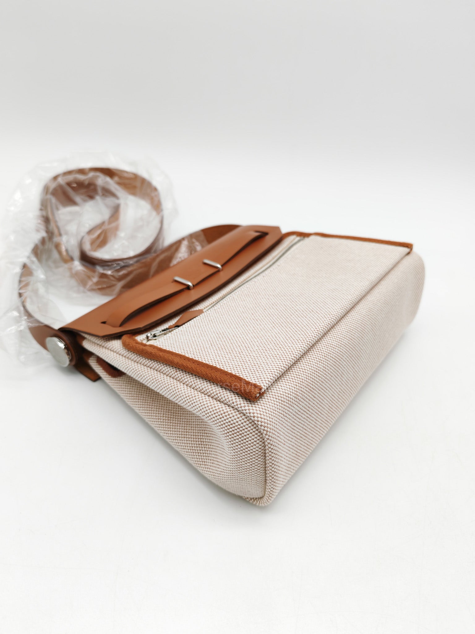 Hermes Mini Herbag 20 in Canvas & Palladium Hardware Stamp K( 2025) | Purse Maison Luxury Bags Shop