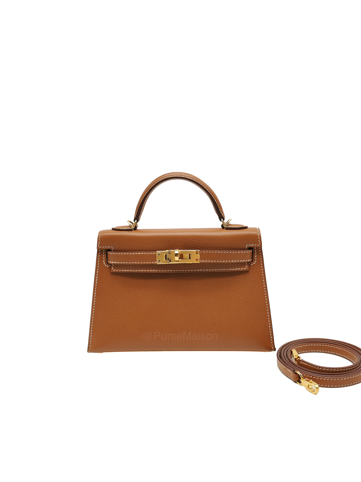 Hermes Mini Kelly II Gold in Epsom Leather and Gold Hardware Stamp D (2019) | Purse Maison Luxury Bags Shop