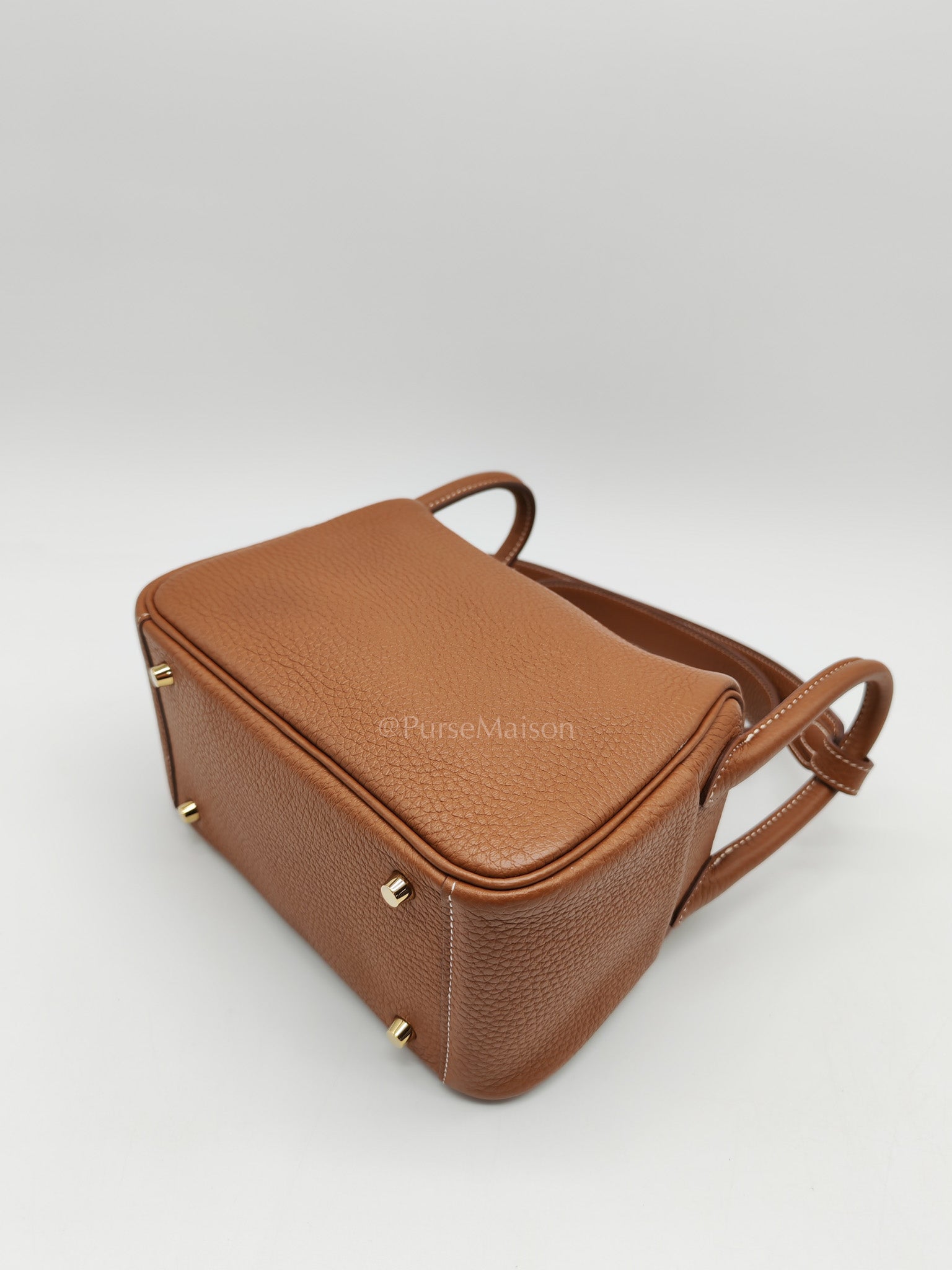 Hermes Mini Lindy Gold Clemence Leather and Gold Hardware Stamp U (2022) | Purse Maison Luxury Bags Shop