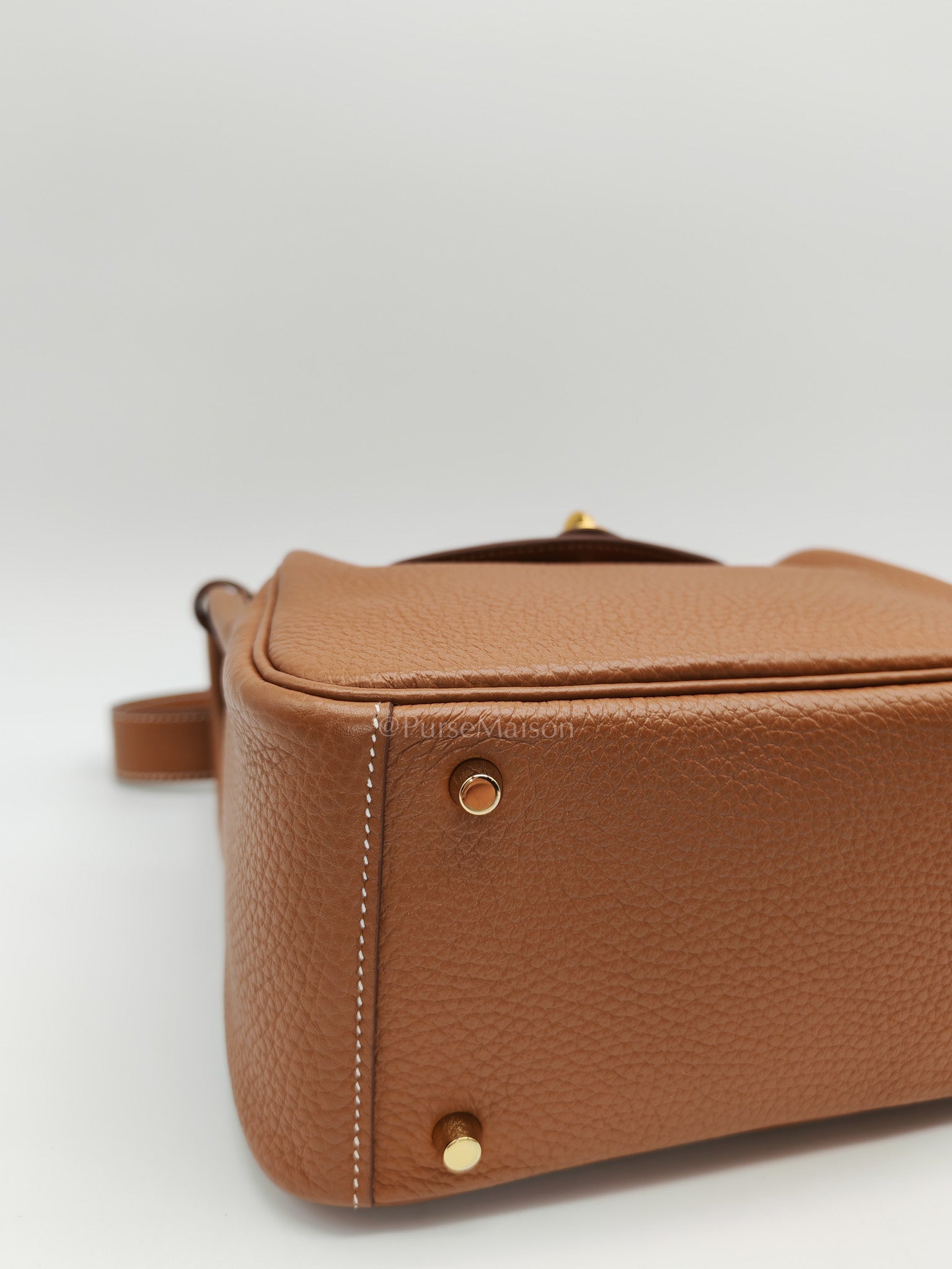 Hermes Mini Lindy Gold Clemence Leather and Gold Hardware Stamp U (2022) | Purse Maison Luxury Bags Shop