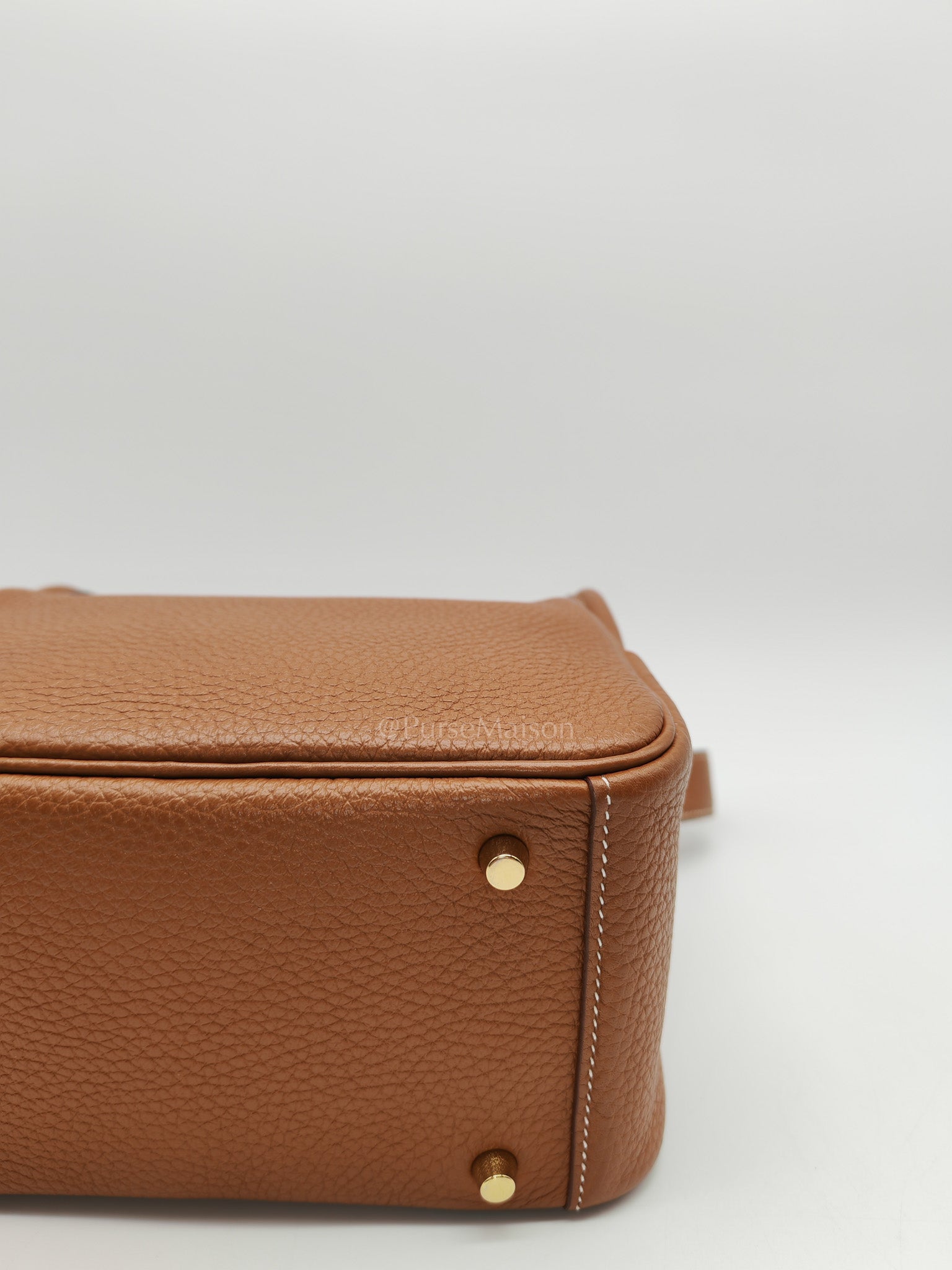 Hermes Mini Lindy Gold Clemence Leather and Gold Hardware Stamp U (2022) | Purse Maison Luxury Bags Shop