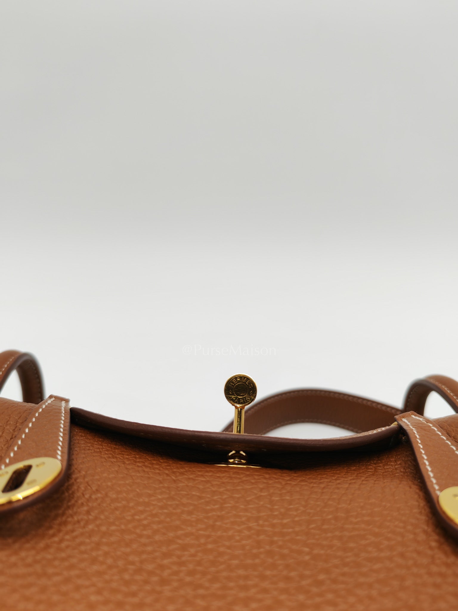Hermes Mini Lindy Gold Clemence Leather and Gold Hardware Stamp U (2022) | Purse Maison Luxury Bags Shop