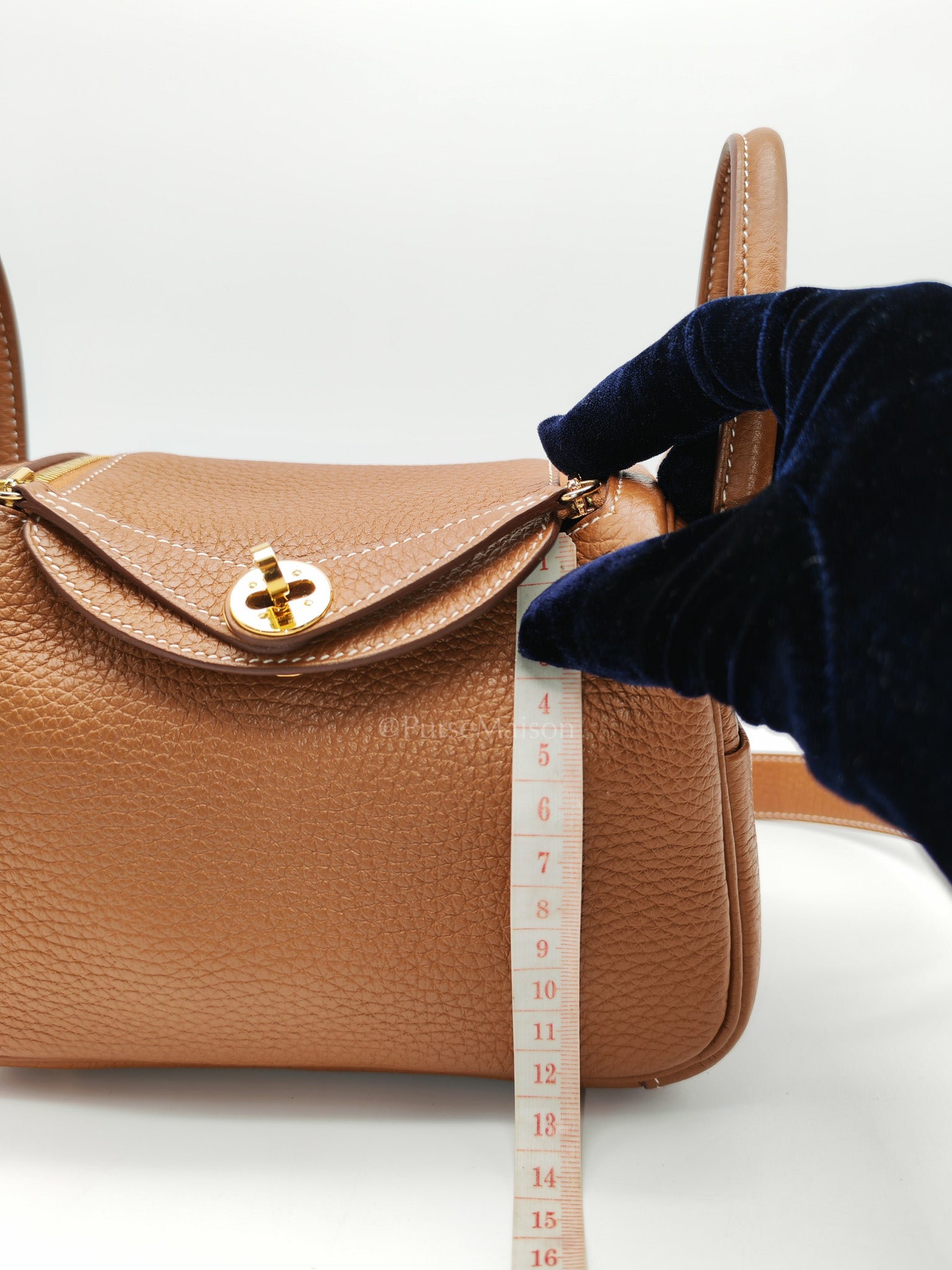 Hermes Mini Lindy Gold Clemence Leather and Gold Hardware Stamp U (2022) | Purse Maison Luxury Bags Shop